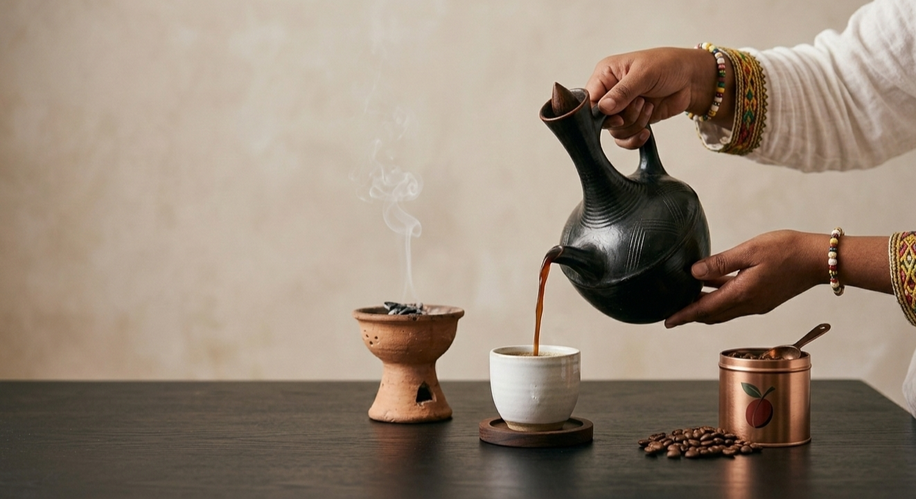 Ethiopian coffee studio photo