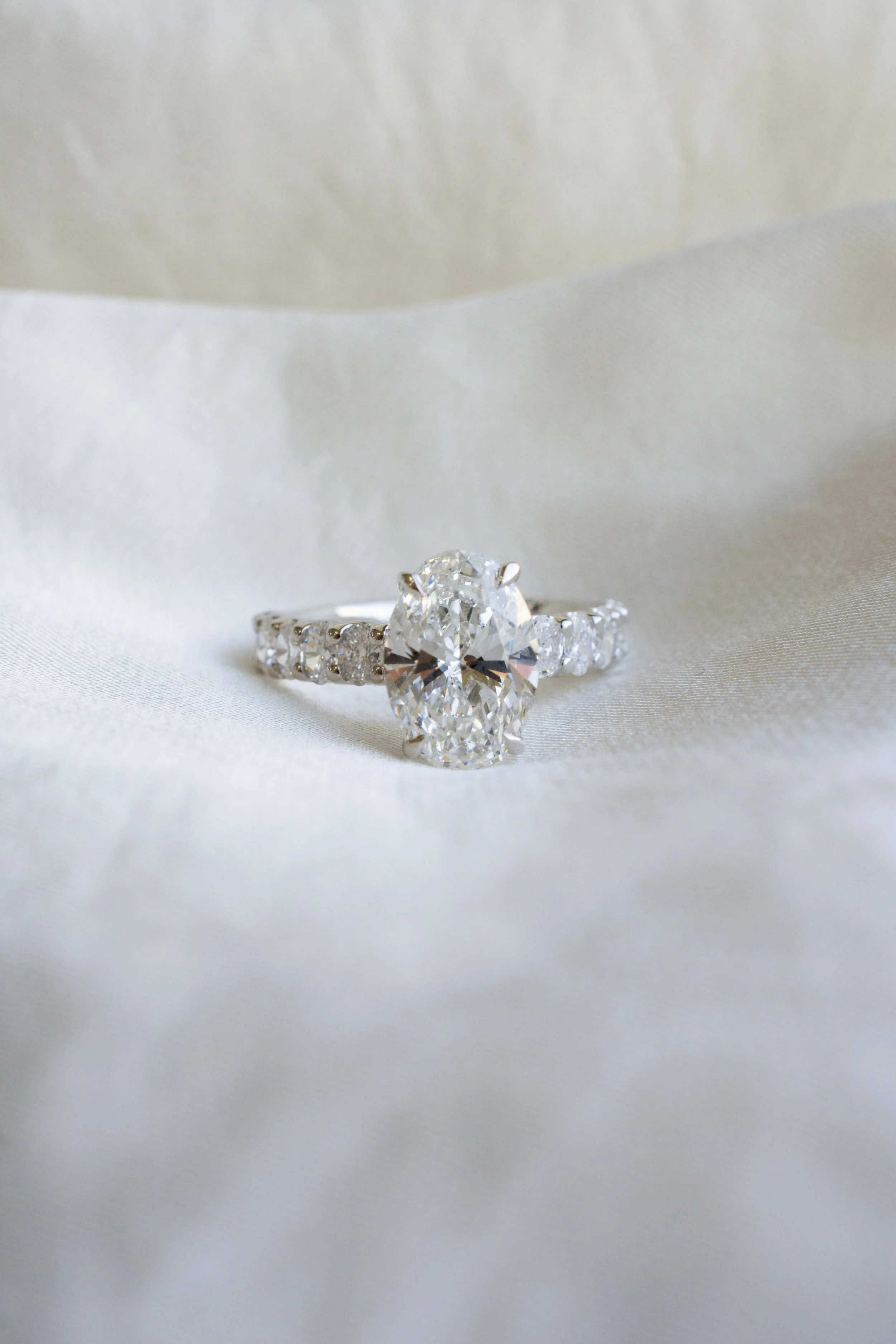 3.06 ct Oval Cut Diamond Hidden Halo Ring