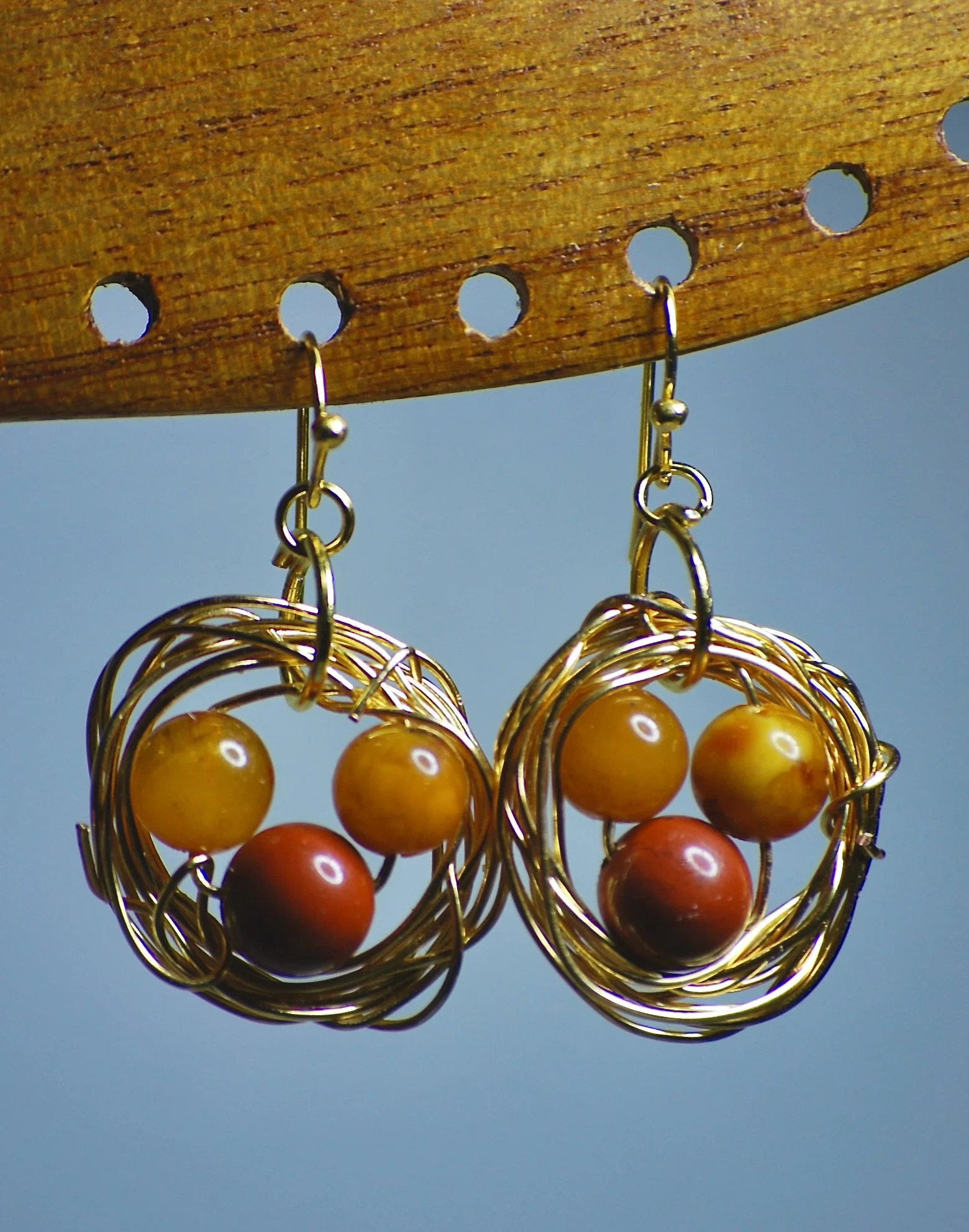Red Jasper and Amber Bird Nests