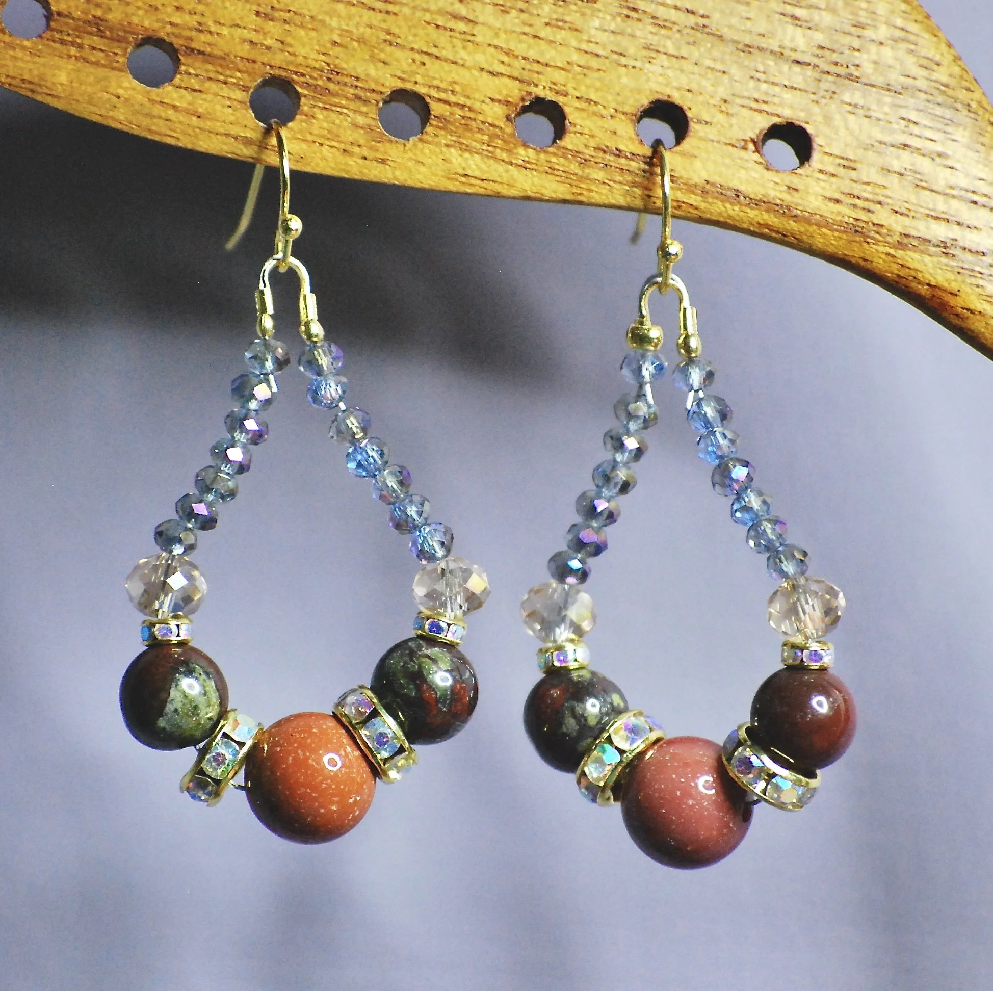 Dragons Blood and Mookaite Jasper Teardrops