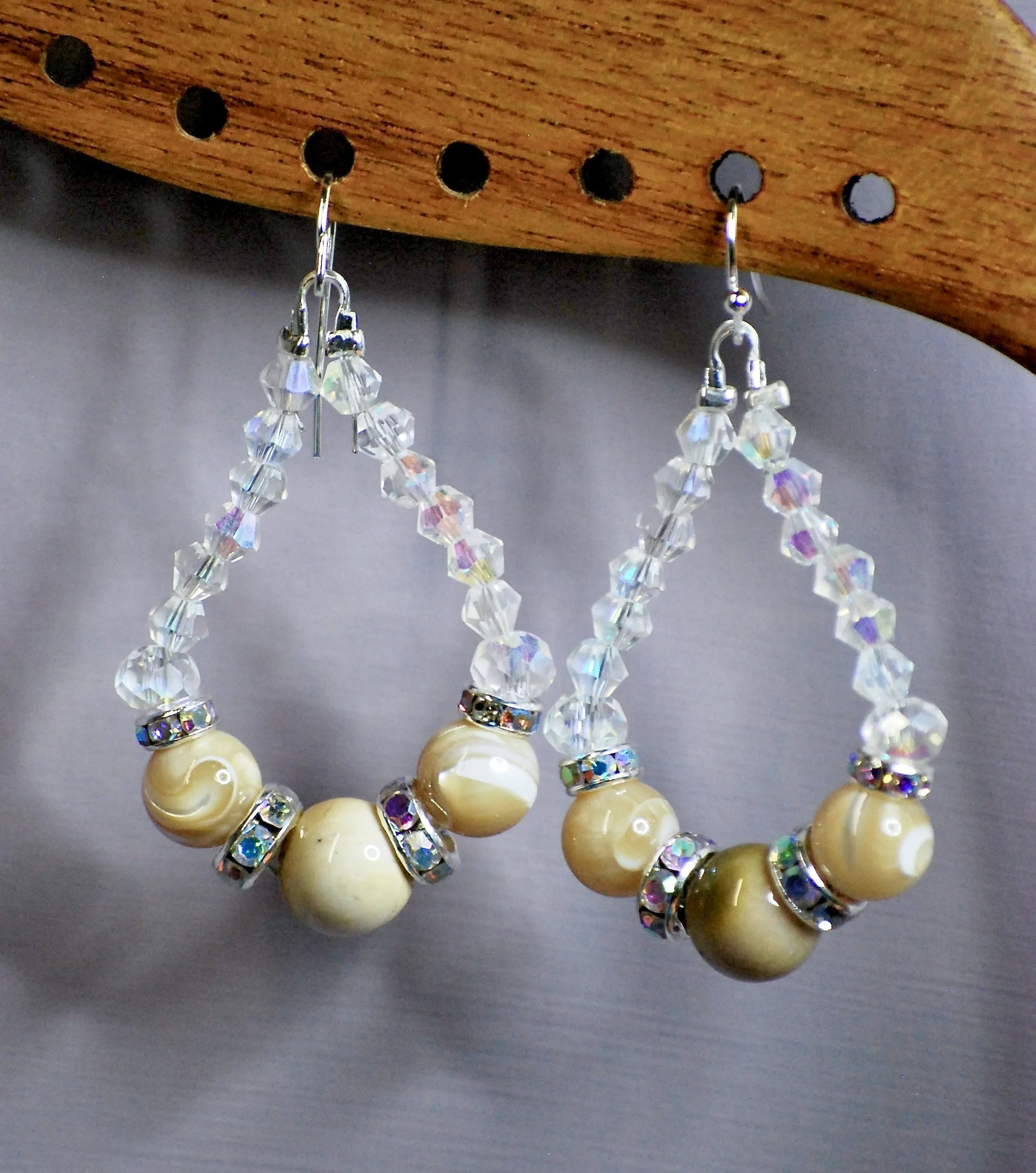 Ocean Jasper and Mother of Pearl Teardrops