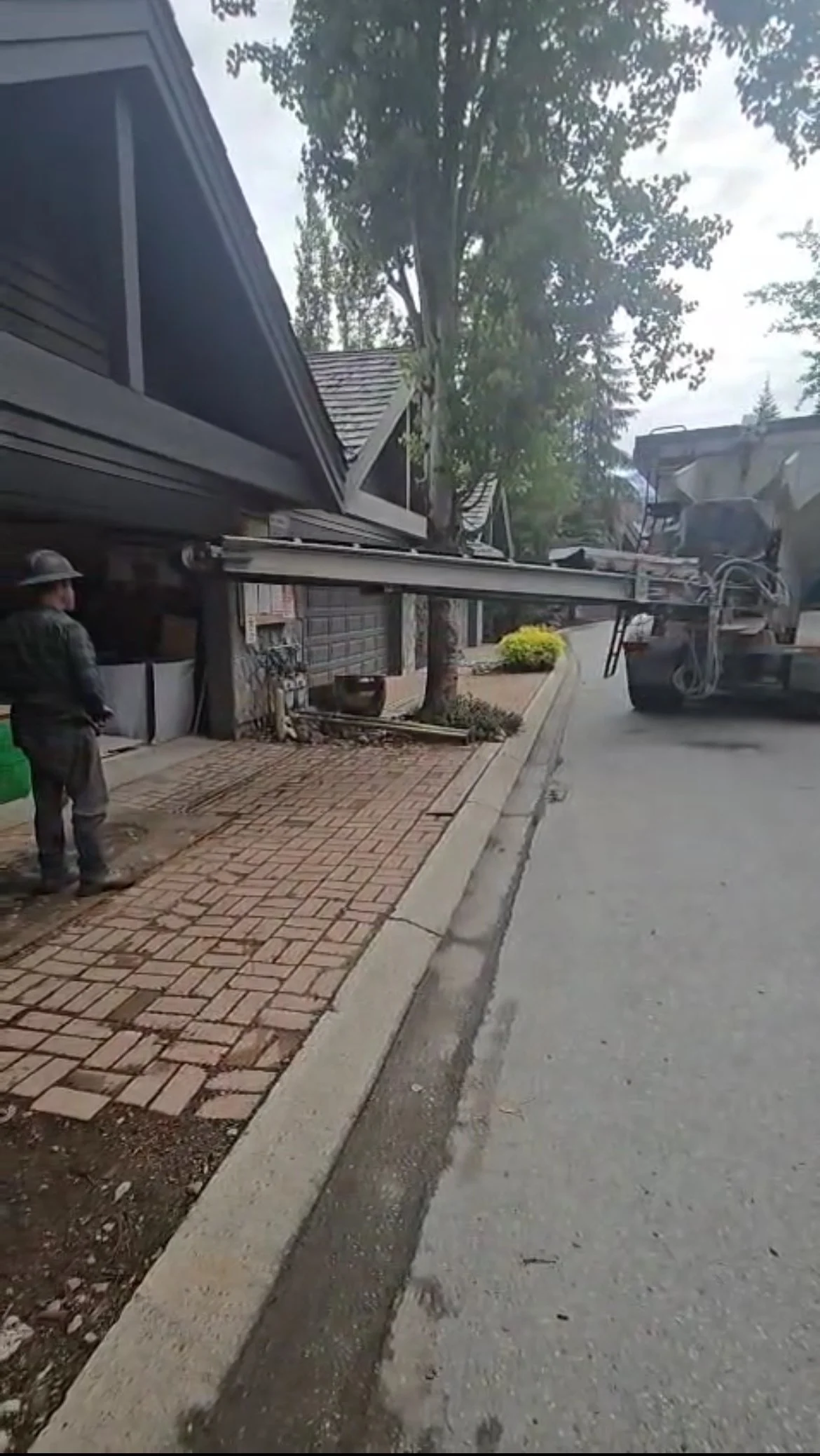 Site preparation with material being evenly spread