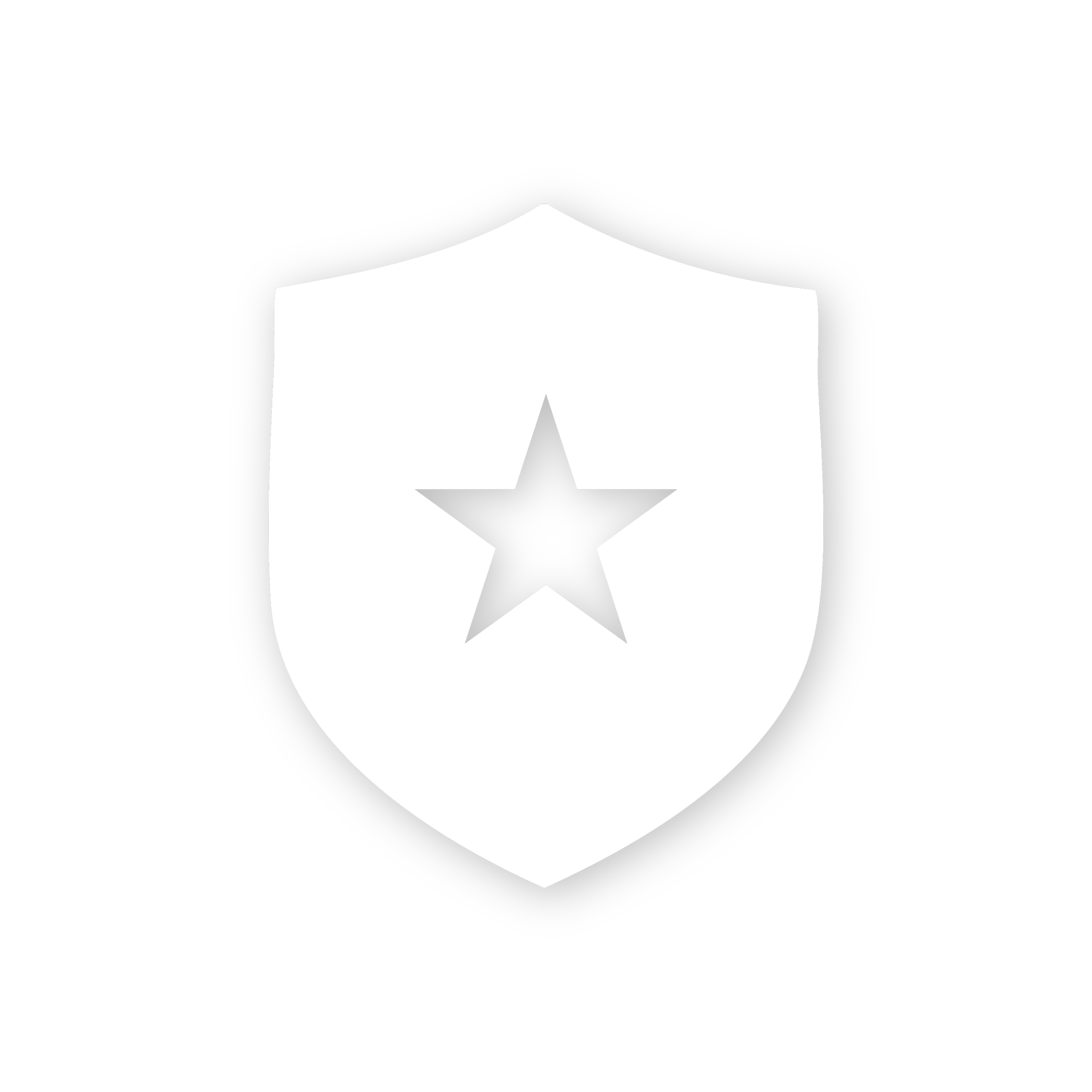 Black and white shield emblem with a black star in the center.
