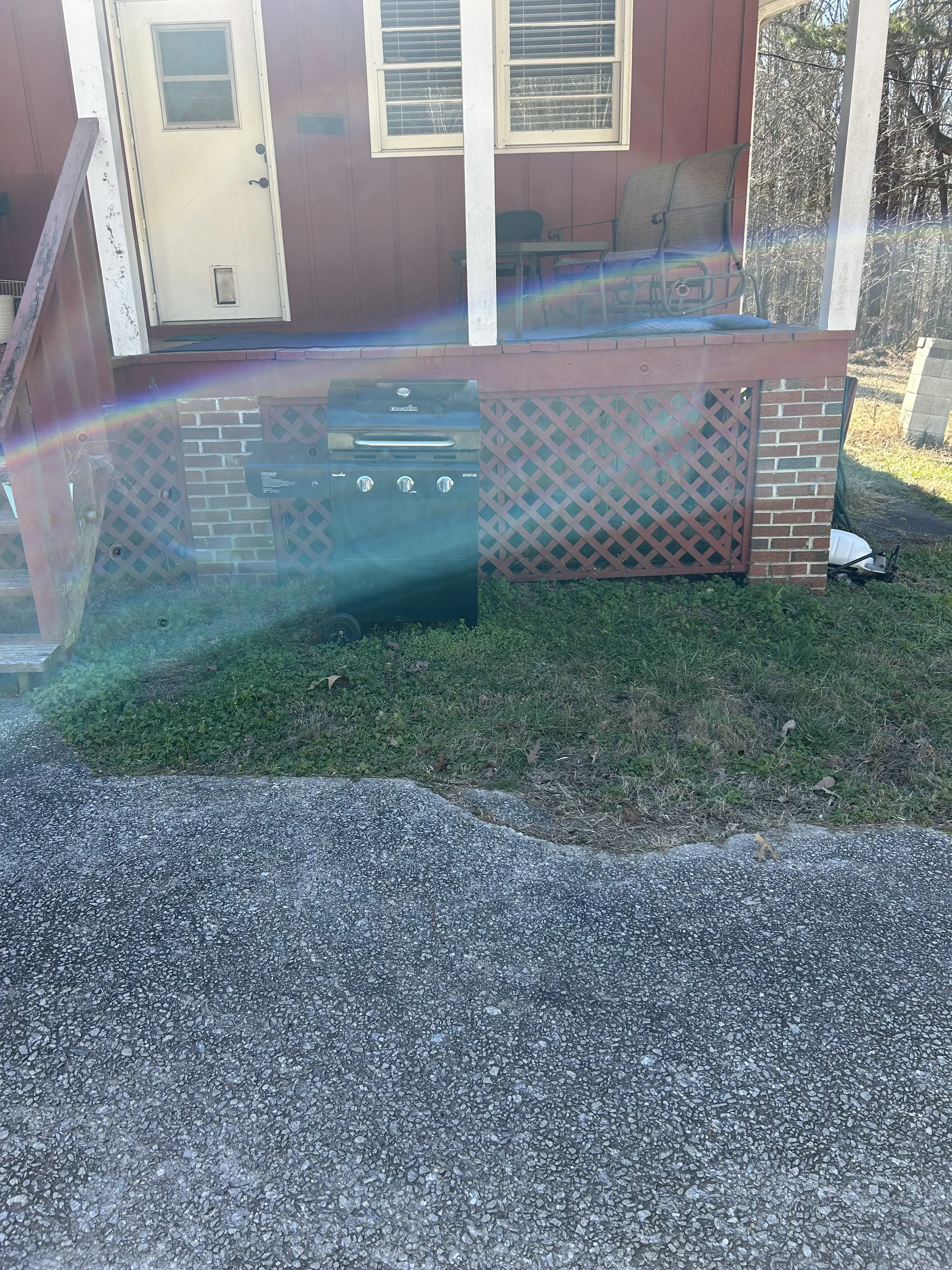 Before and after junk removal in Douglasville GA showing full property cleanout transformation