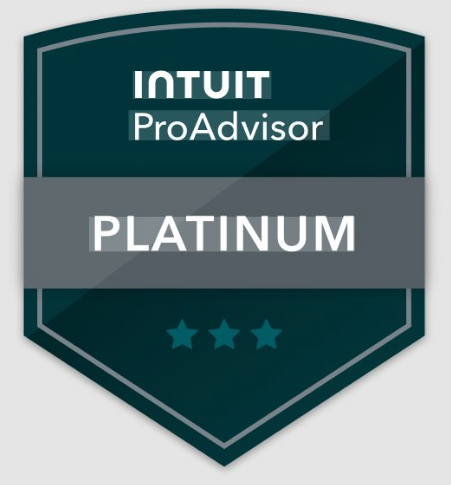 Intuit ProAdvisor Platinum badge with three stars at the bottom.
