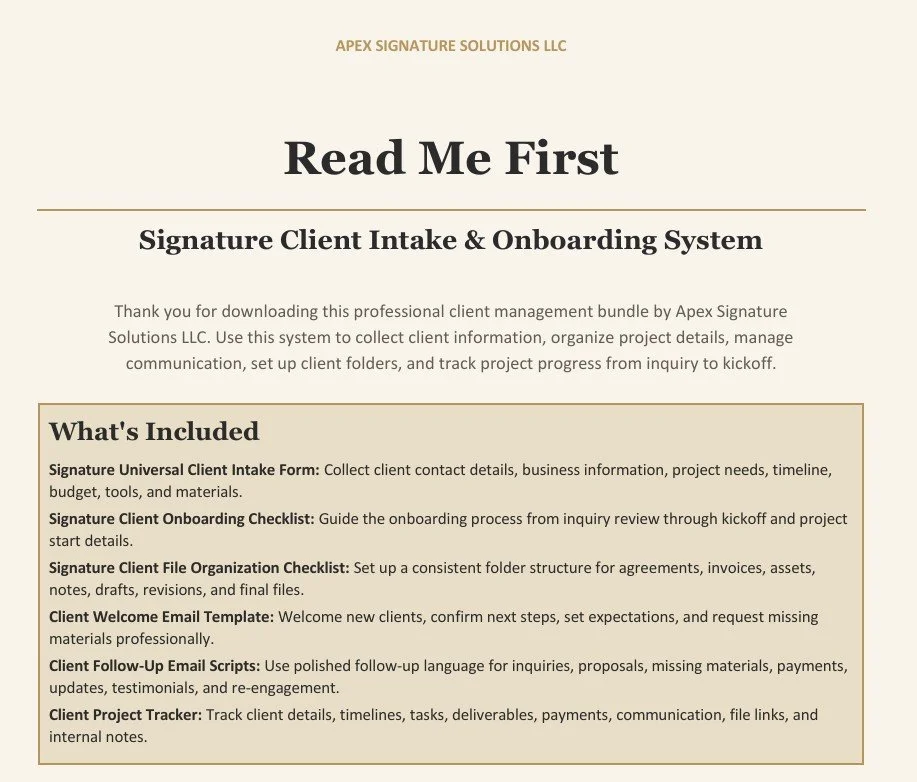 Signature Client Intake & Onboarding System