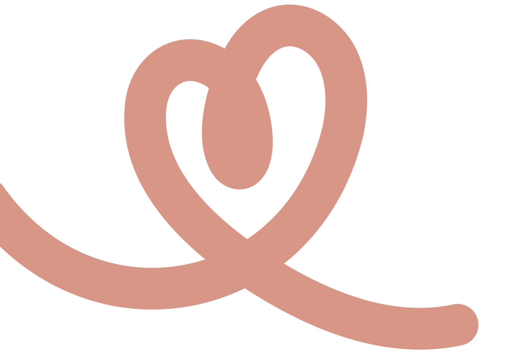 Pink stylized logo mark to represent the nose of an animal and the love provided by Fur Haven pet care