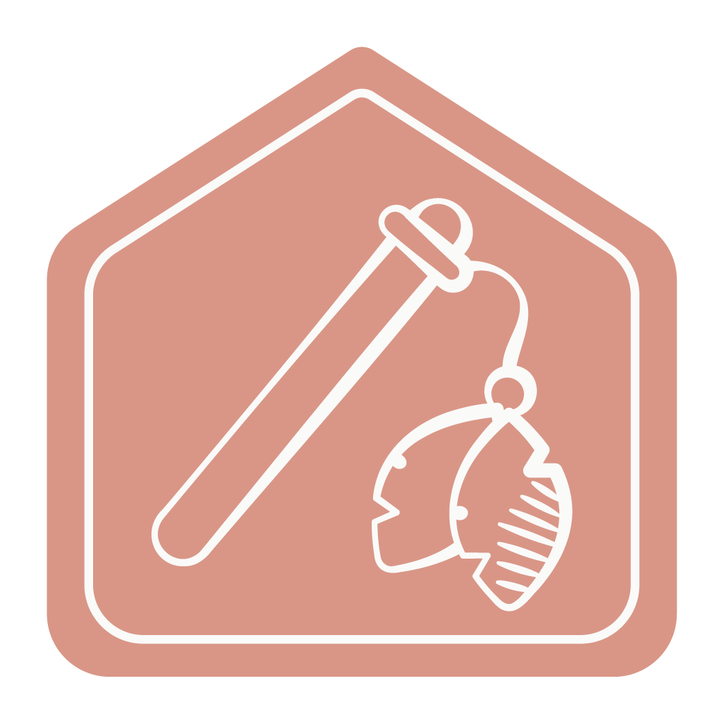 house shapes icon with cat toy