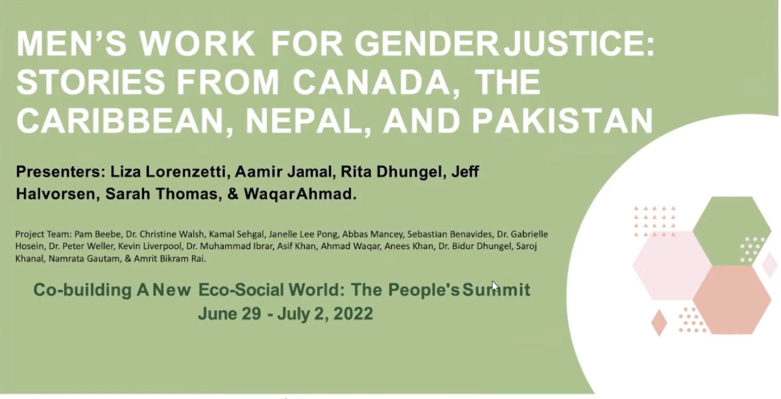 Men's Work for Gender Justice: Stories from Canada, the Caribbean, Nepal, and Pakistan.