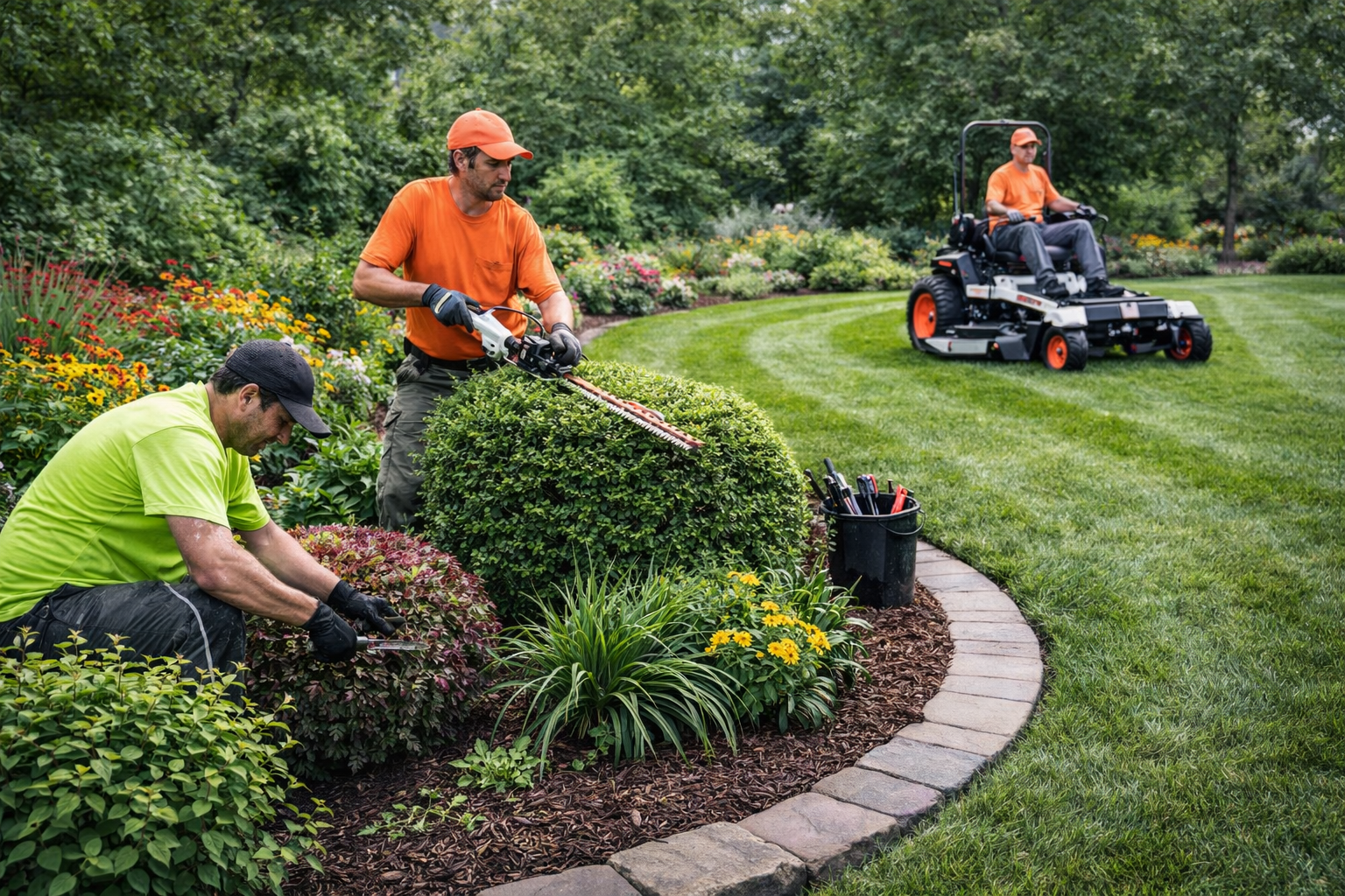 Tonte de gazon et entretien