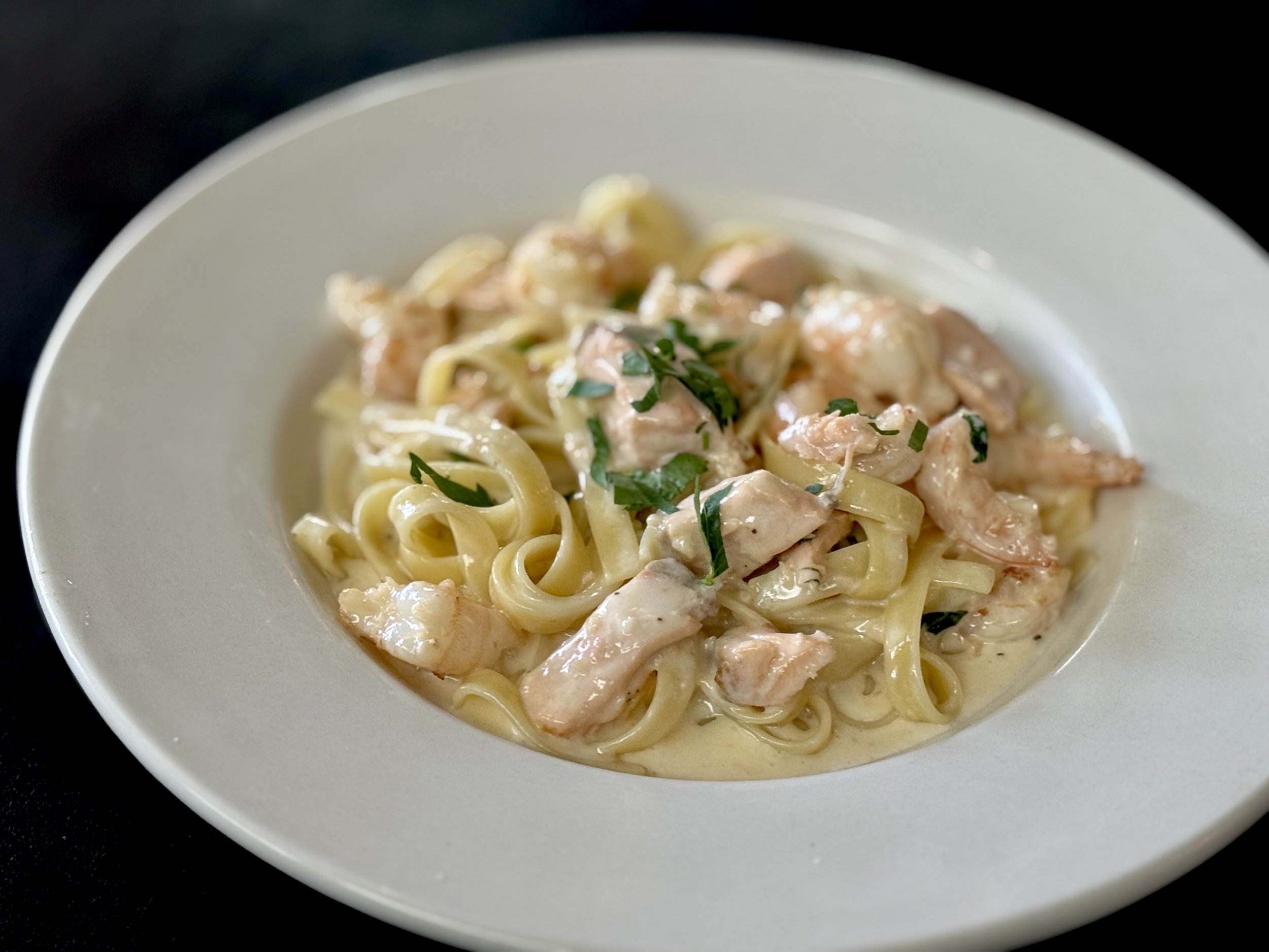  Salmon & Shrimp Fettuccine 