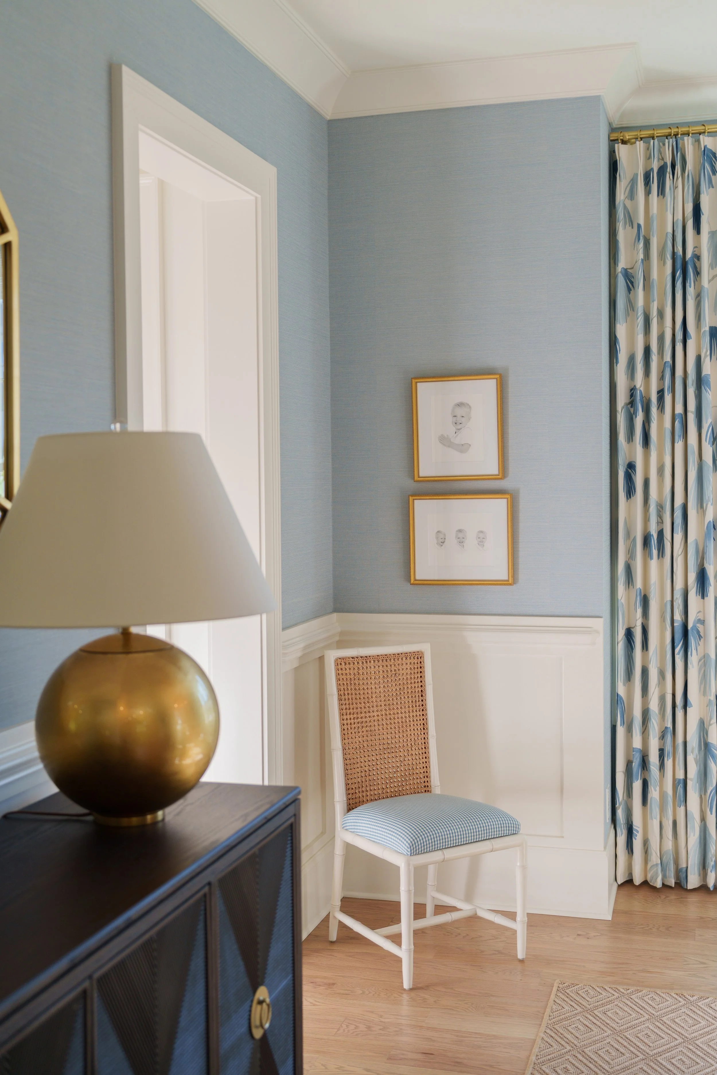 Dining Room with blue walls