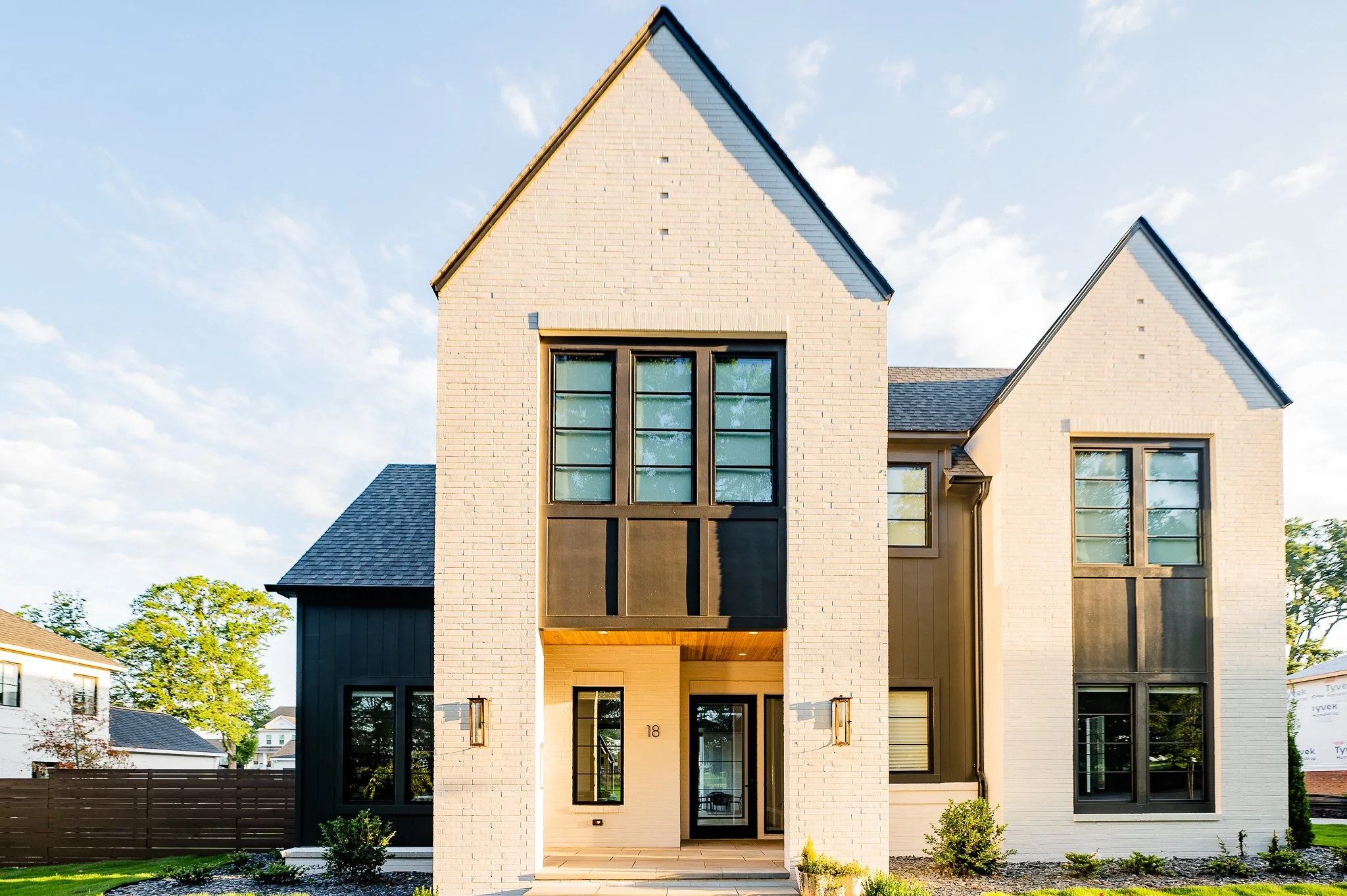 Modern front elevation custom home