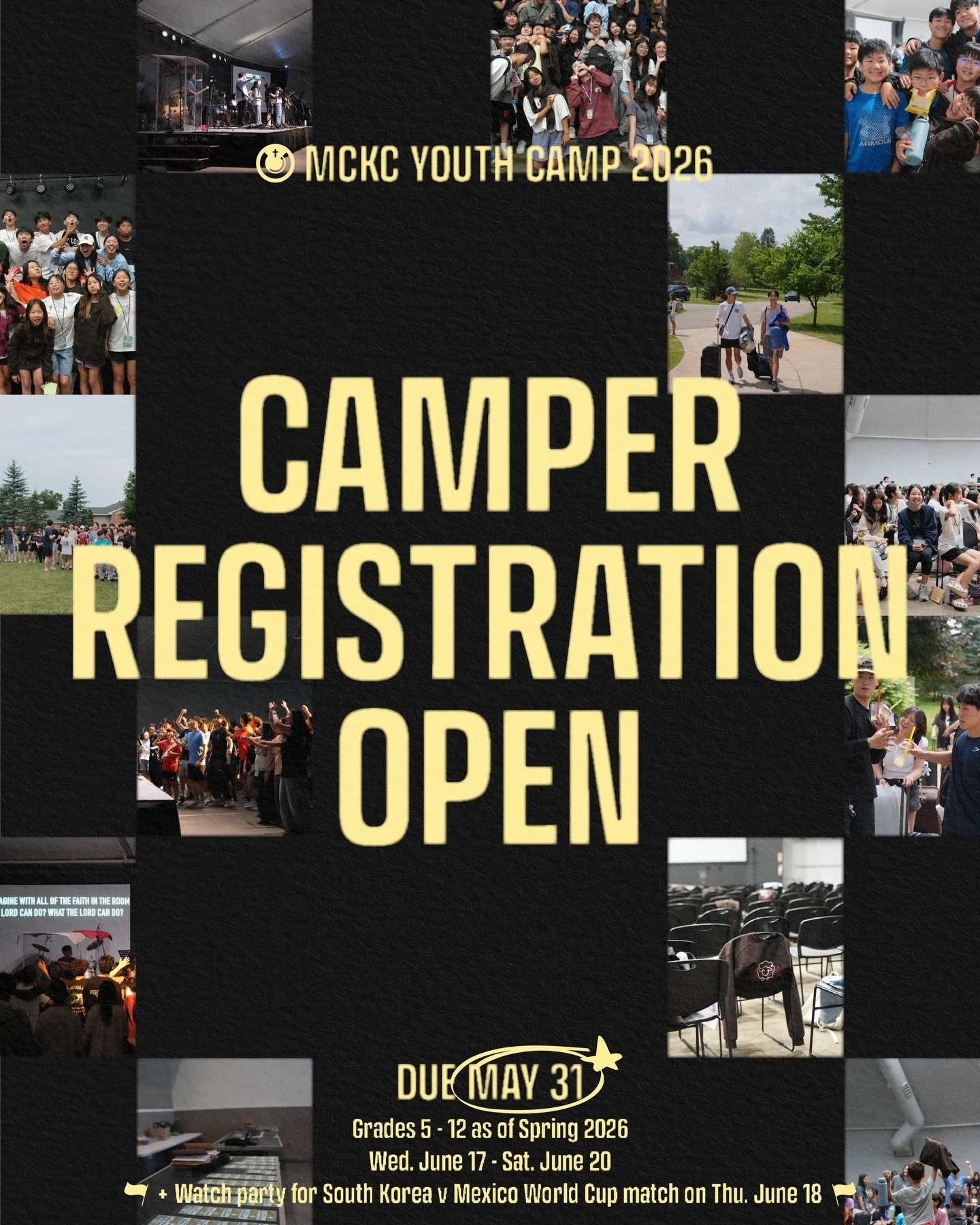 ⭐️ Registration closes on May 31! ⭐️

MCKC Youth Camp is an annual 4-day experience for youth students led by local young adults and pastors. We are a community dedicated to uplifting, empowering, and serving the next generation of believers in Michi
