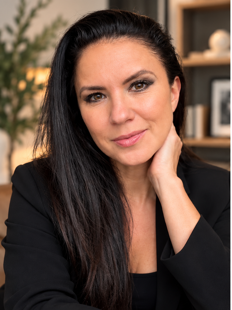 Lana Albanese, founder of PRoverbial, wearing a black blazer in a professional portrait.