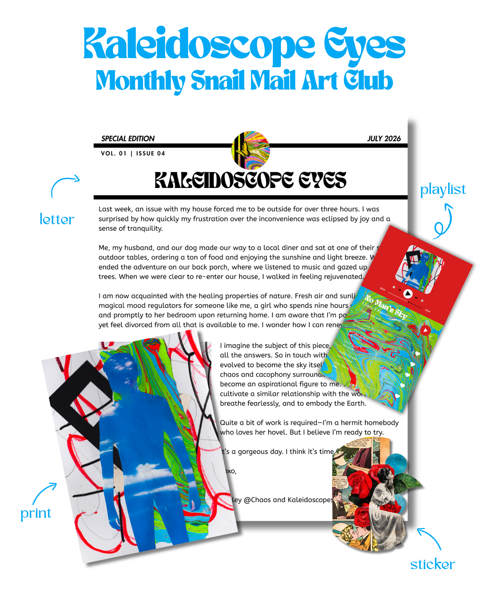Annual Art Print & Happy Mail Subscription | Kaleidoscope Eyes Snail Mail Club