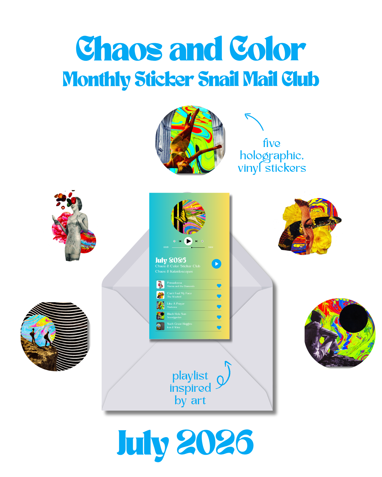 Monthly Sticker & Happy Mail Subscription | Chaos and Color Snail Mail Club