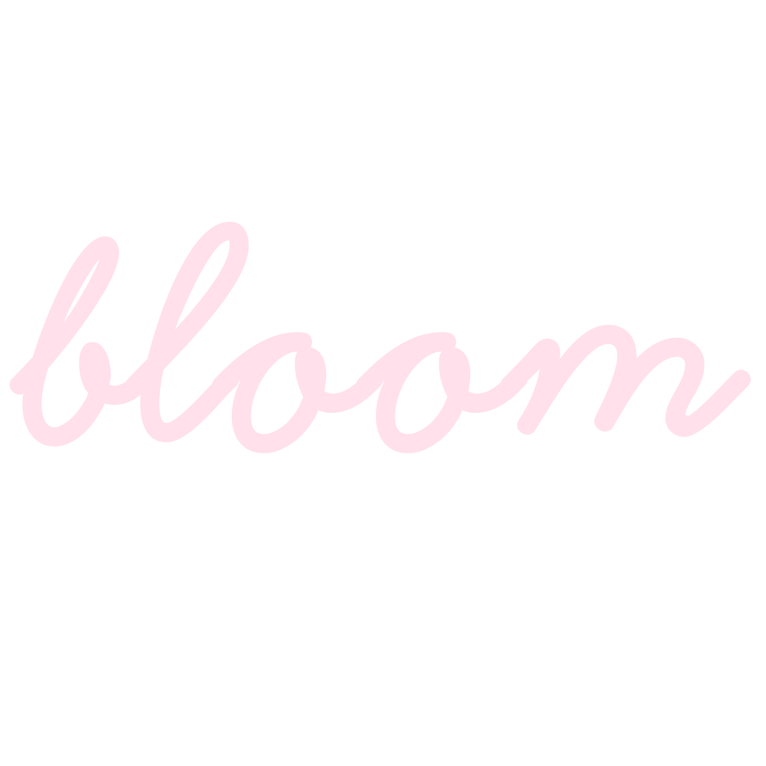 pink cursive: bloom