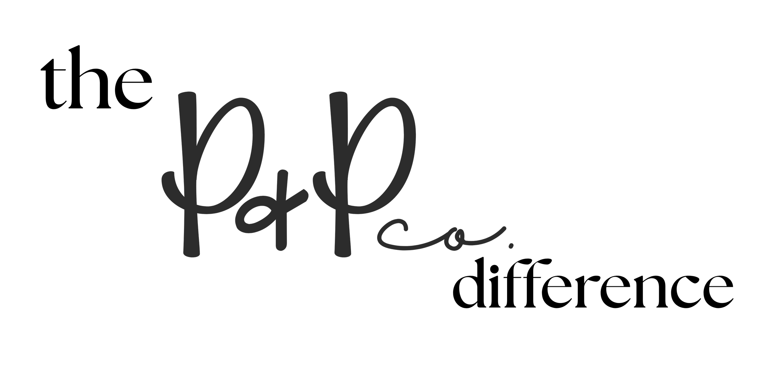 The P+P Co., difference black text header