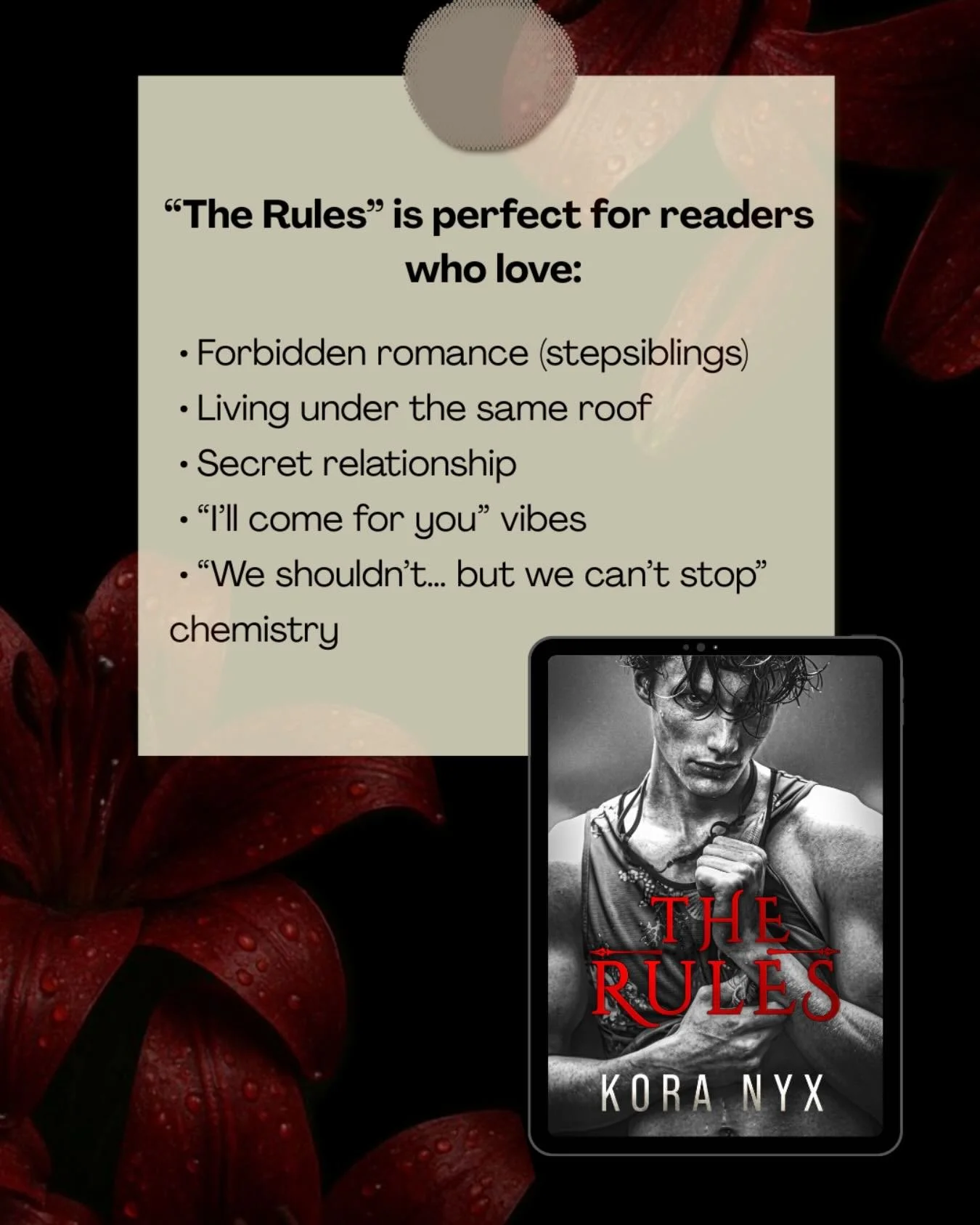 if your toxic little reader heart loves:
forbidden romance, living-under-the-same-roof tension, secret relationships, and that &ldquo;we really should stop&hellip; so why are we getting closer?&rdquo; energy&hellip;

yeah, The Rules might be for you 