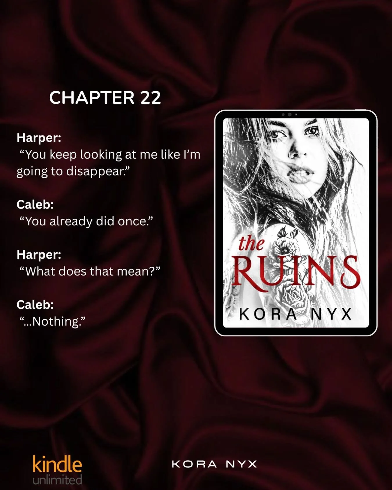 Read the Ruins by Kora Nyx now 🫣

#koranyxauthor #forbiddenromancetrope #angstyromance #theruins