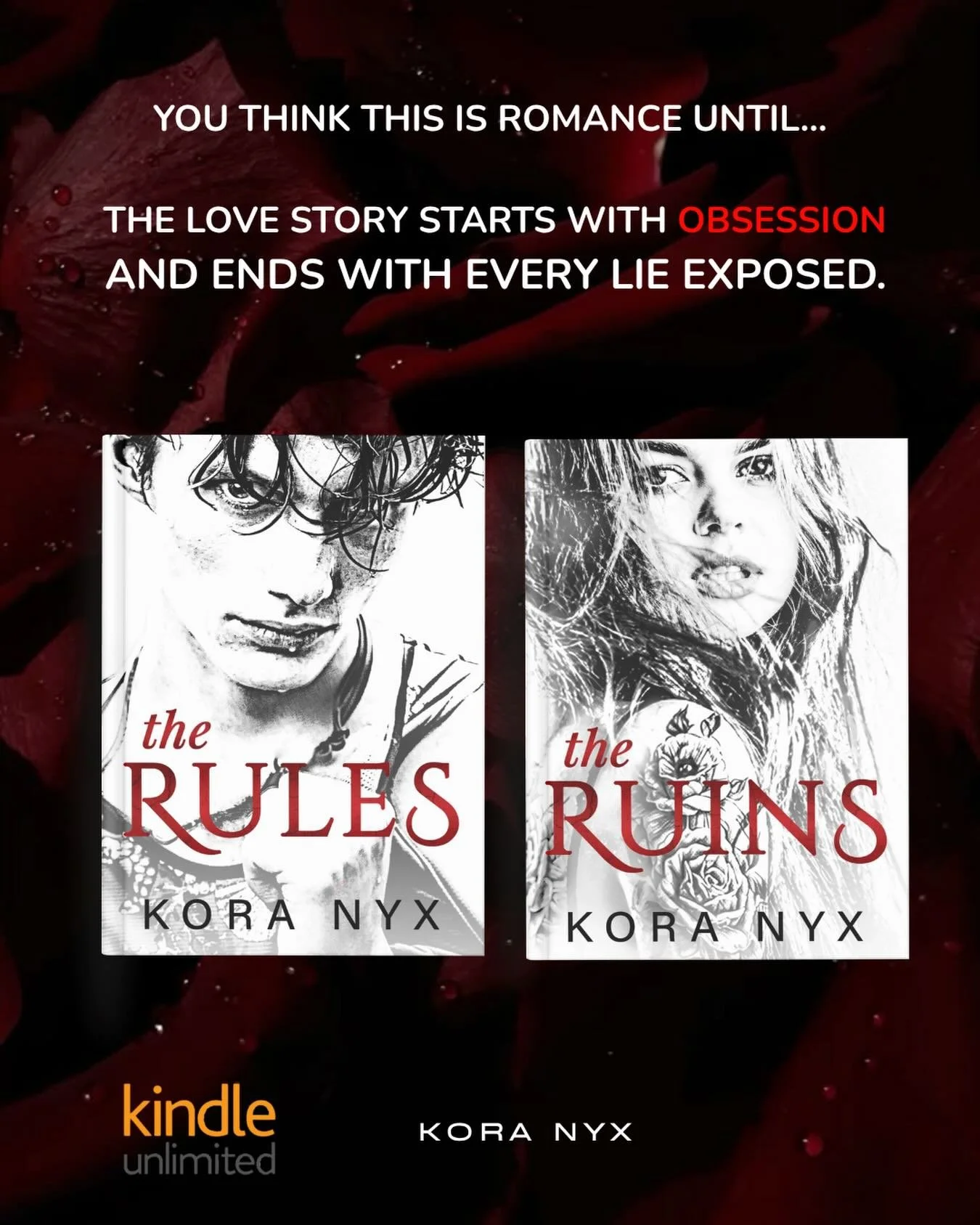 she was supposed to stay away from him.
he was supposed to let her go.

instead, they broke every rule that mattered. 🖤

The Rules and The Ruins are both waiting on Kindle Unlimited if you&rsquo;re in the mood for forbidden tension, obsession, secre