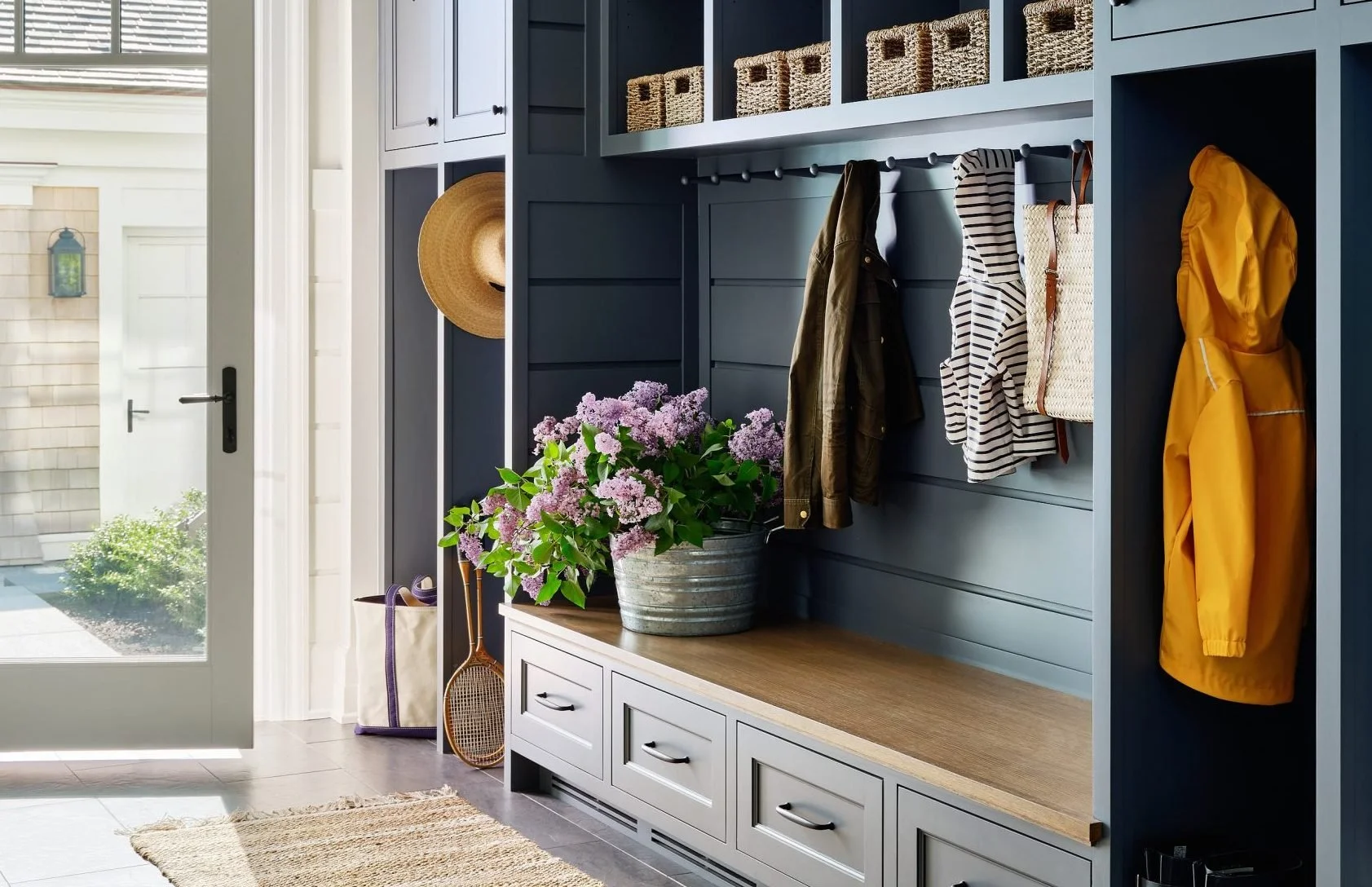 mudroom with coat hooks