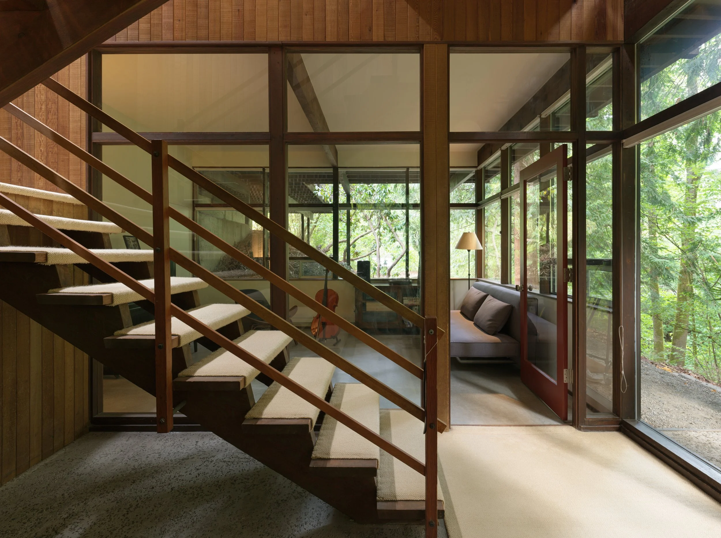 open-tread stairs