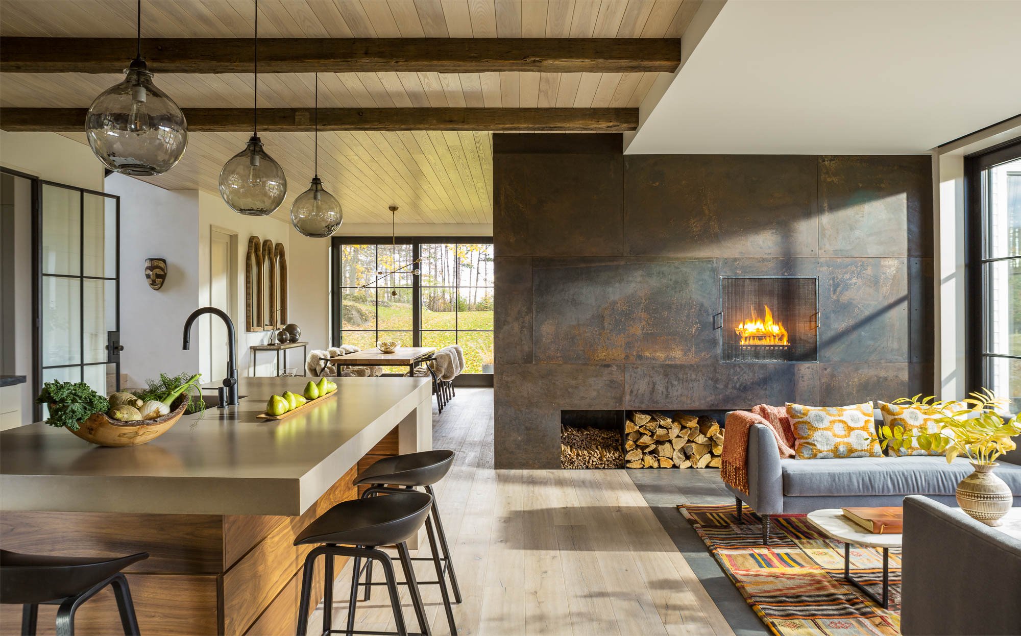 kitchen and living combination