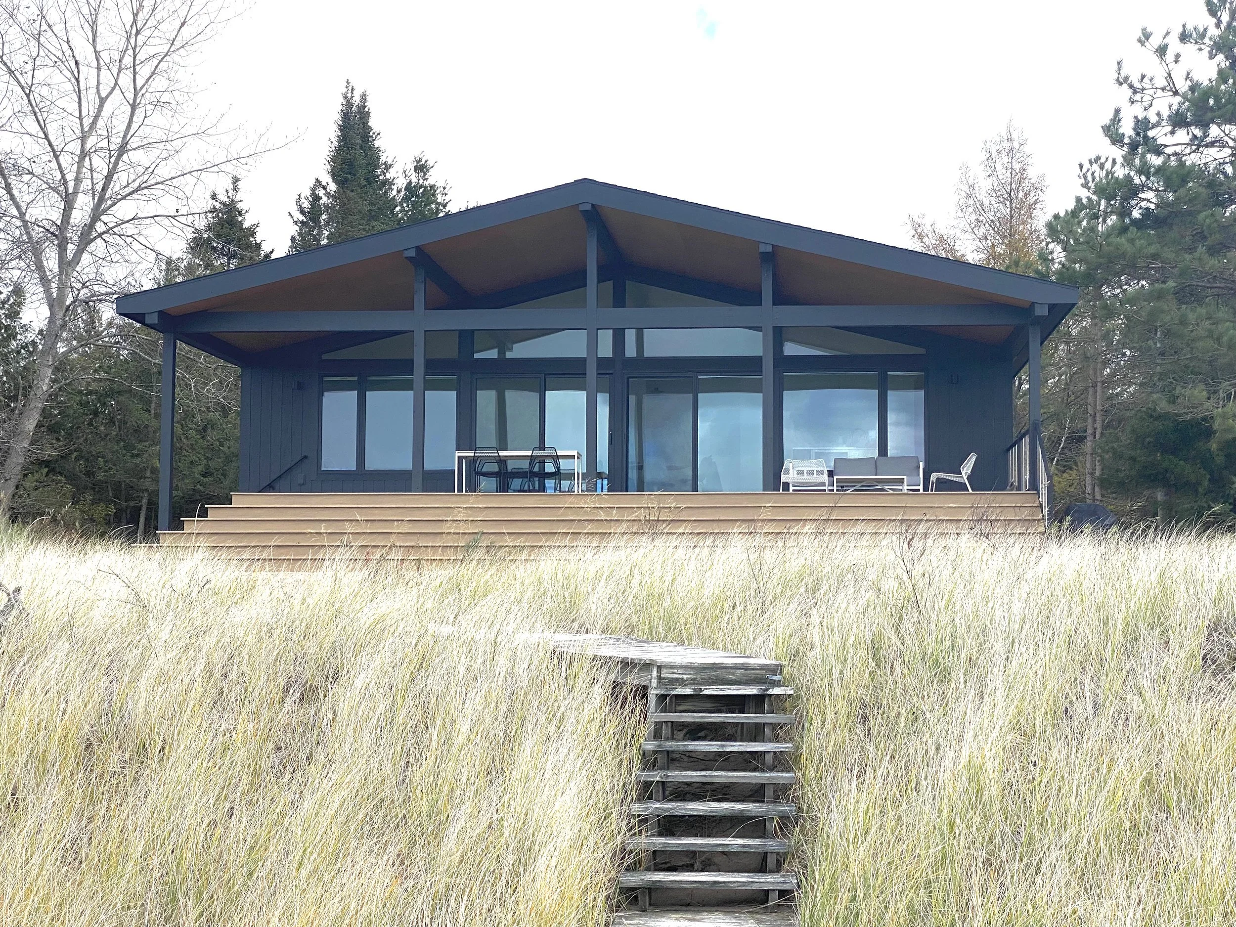 modern house on Lake Michigan