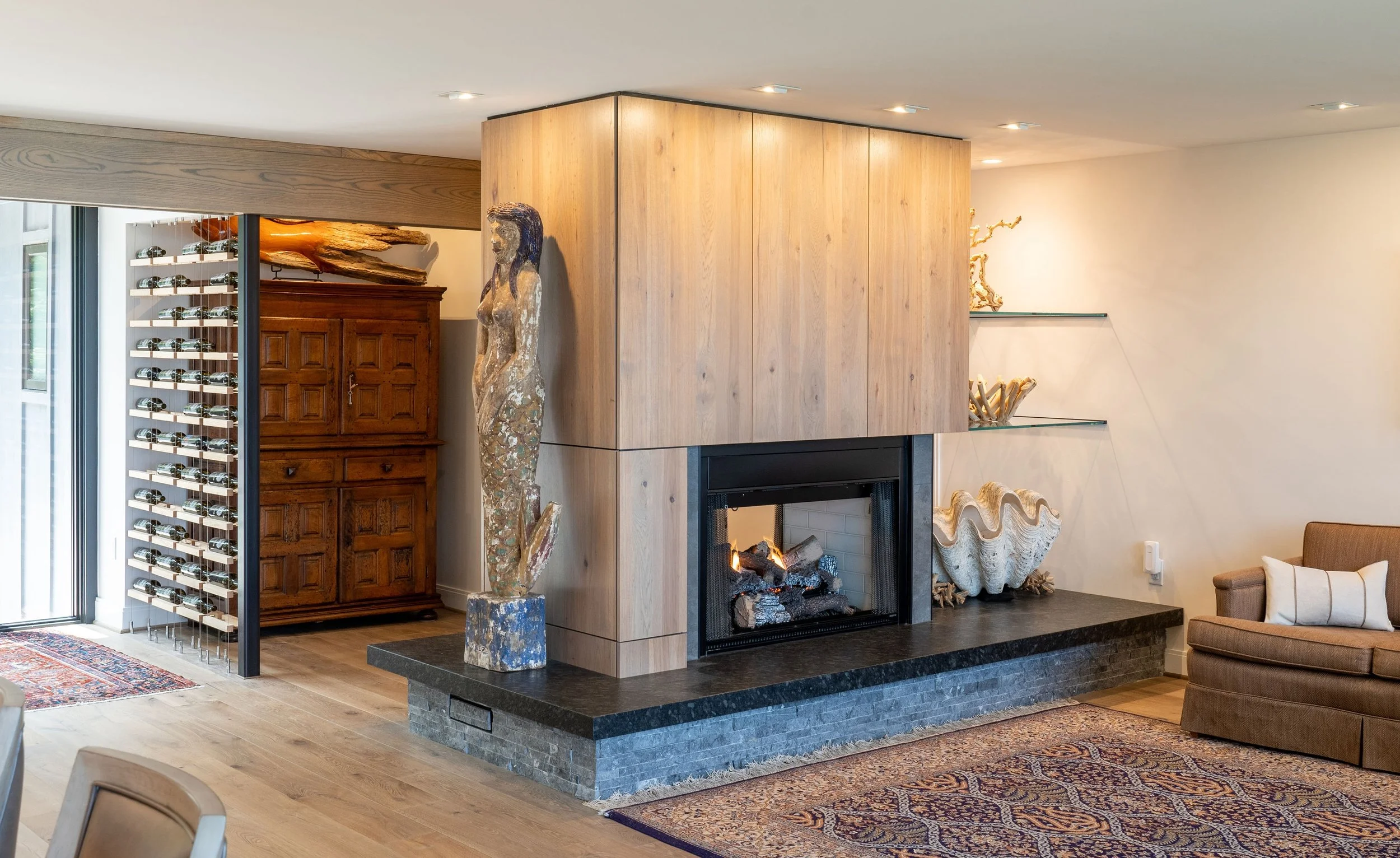 modern fireplace