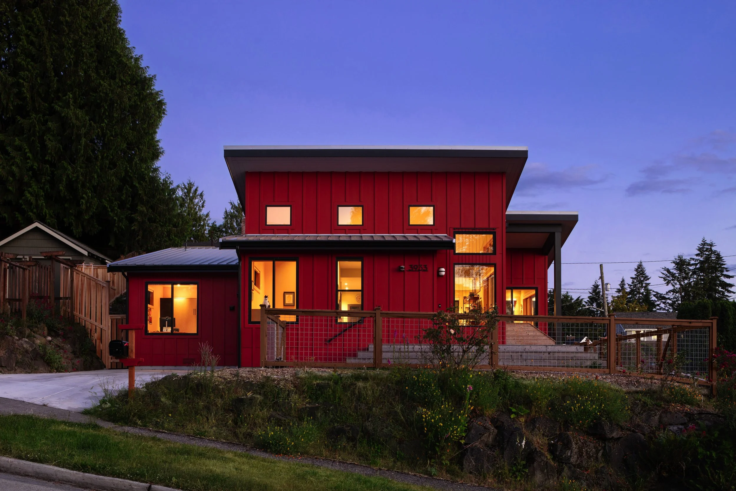 red modern house