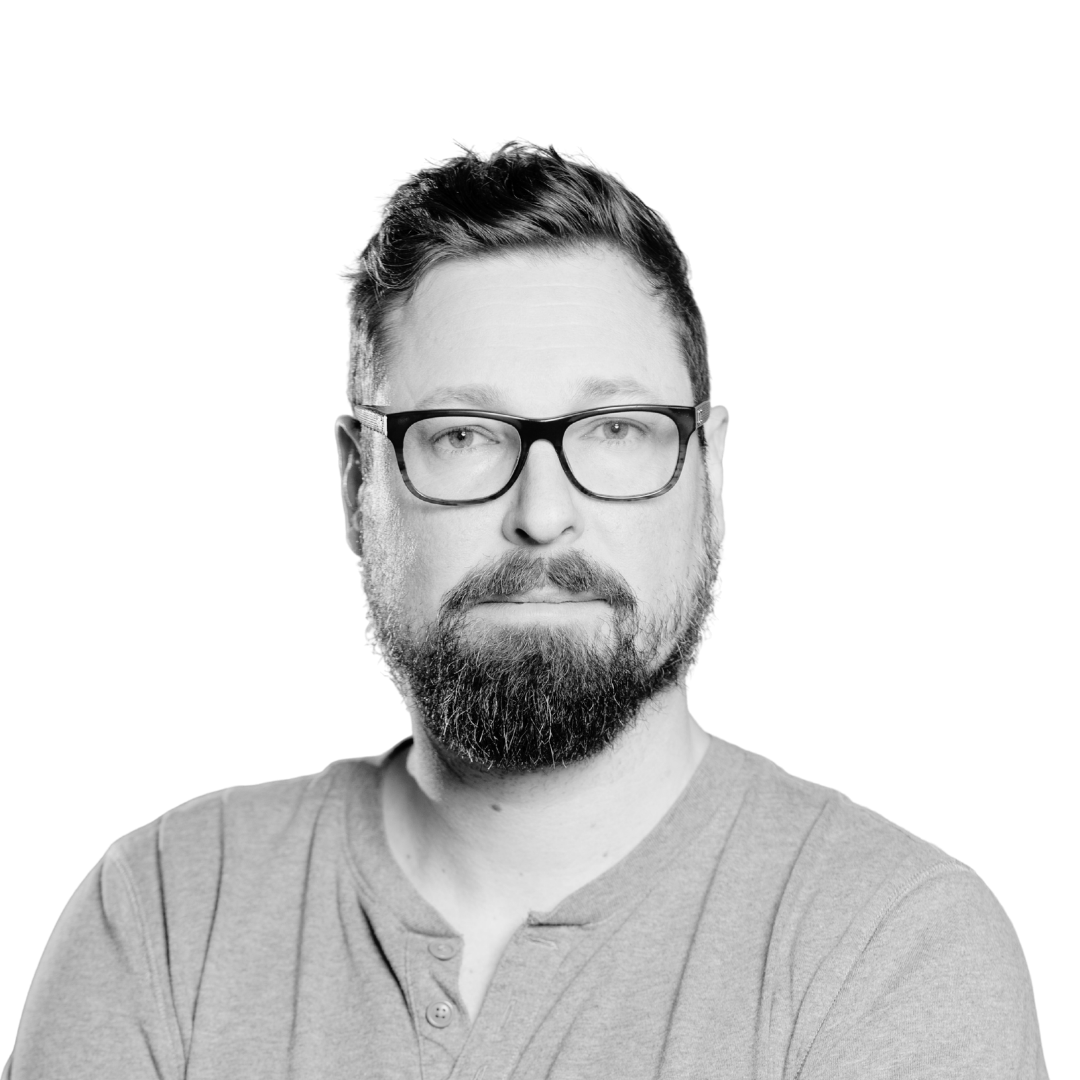 Black and white portrait of Mathew Bruneau brs Managing Partner