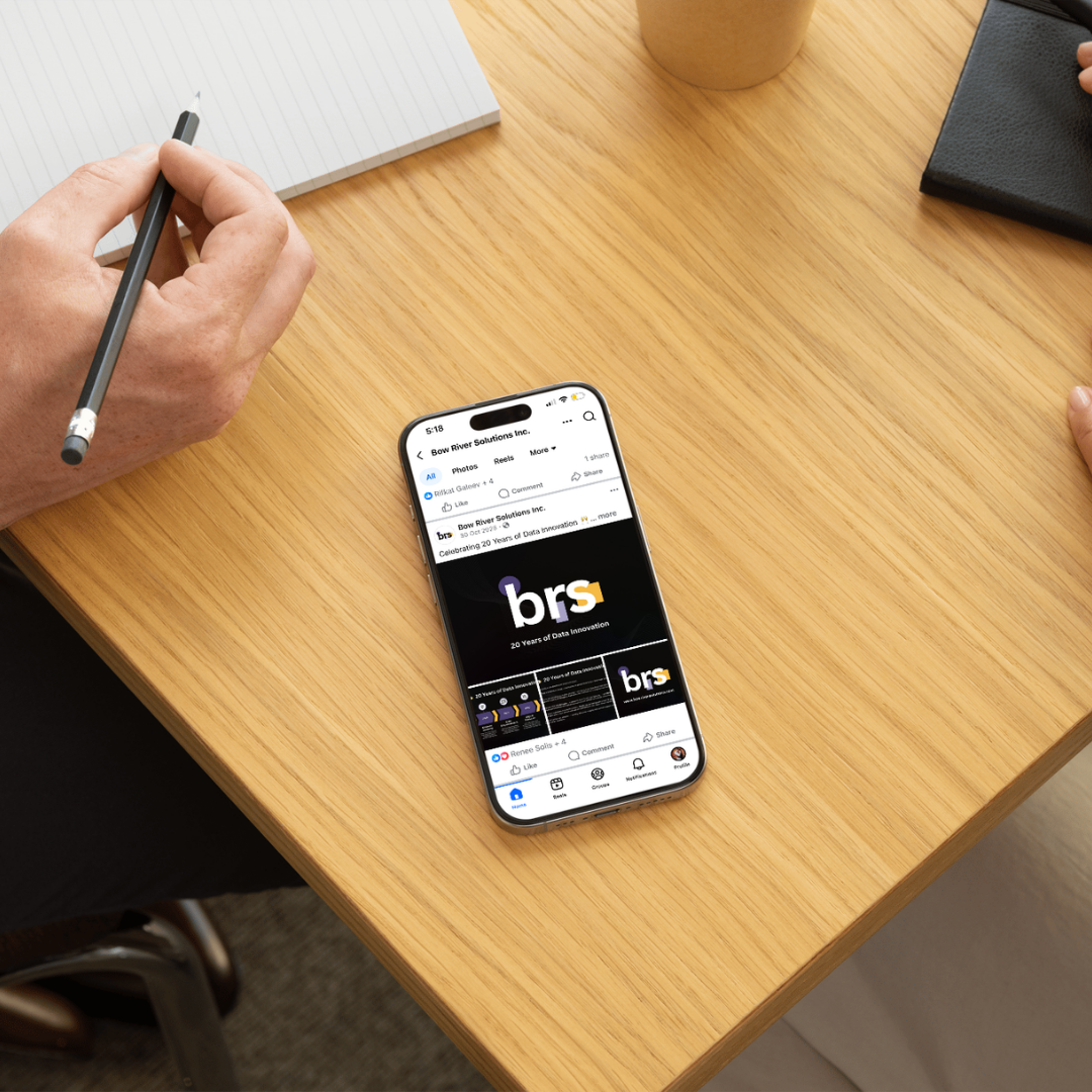 Smartphone displaying brs Facebook page