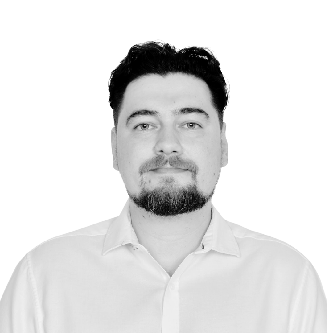 Black and white portrait of Rifkat Galeev brs Partner