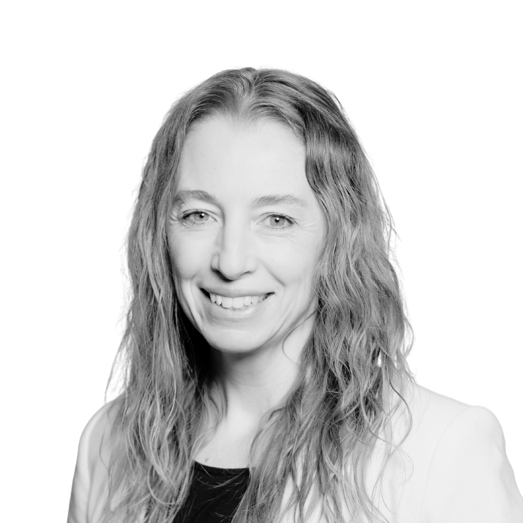 Black and white portrait of Jen Cruz Hamlin brs Partner