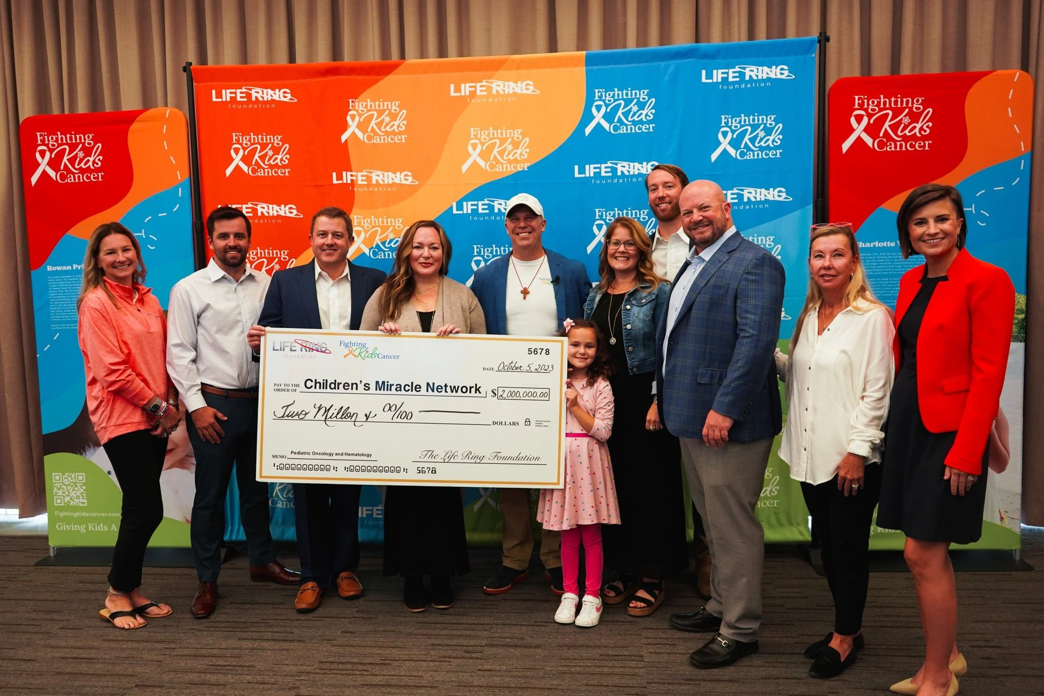 Historic gift from life ring marks critical beginning to pediatric cancer unit