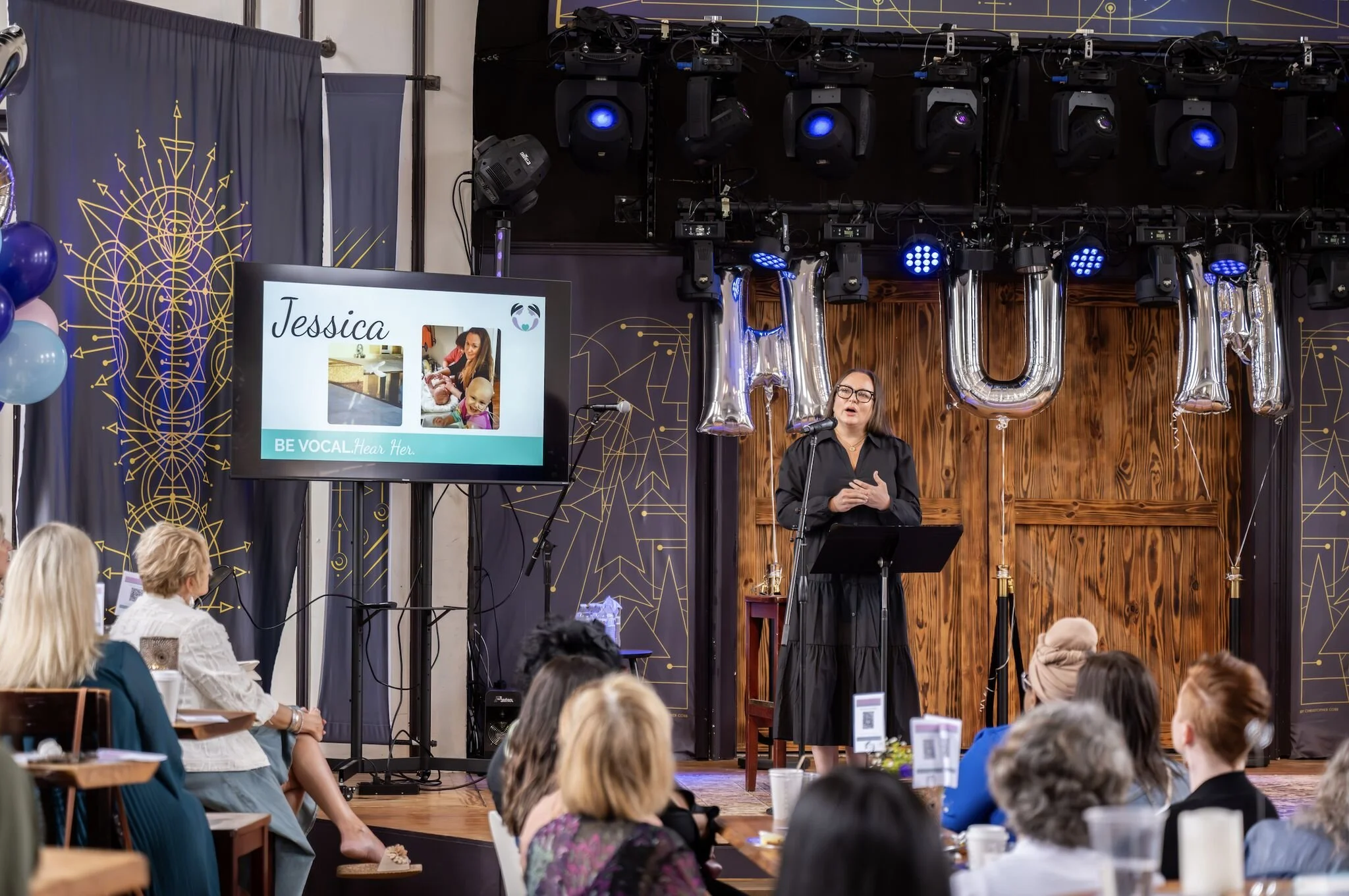 Jessica Woolwine Shares her story at Huddle up moms event