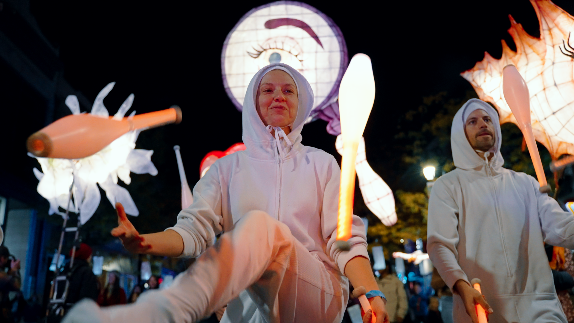 Community-driven parade of lights in the heart of Montreal's Quartier Latin (TOHU, 2025).