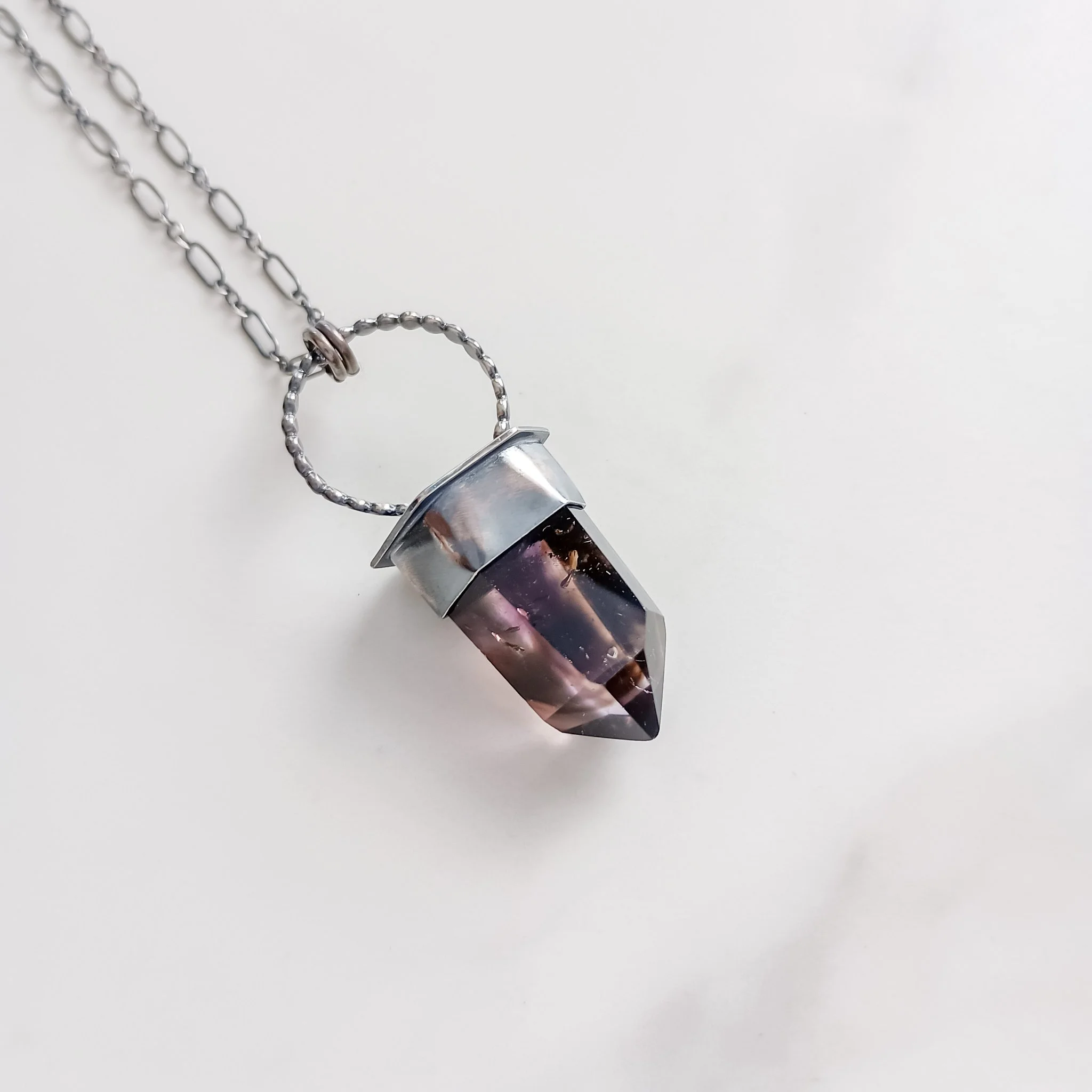 Smoky Amethyst Point Necklace