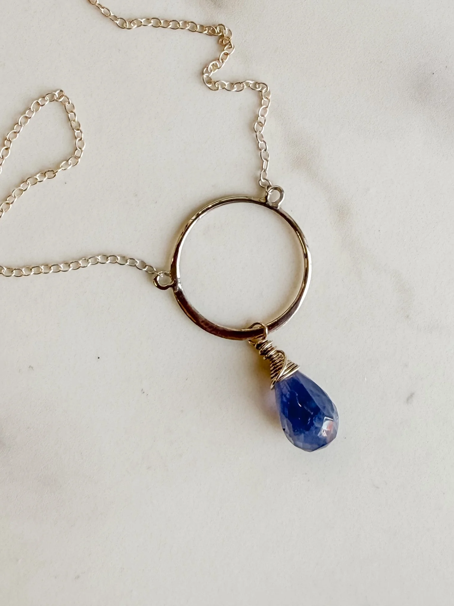 Iolite Hoop Necklace