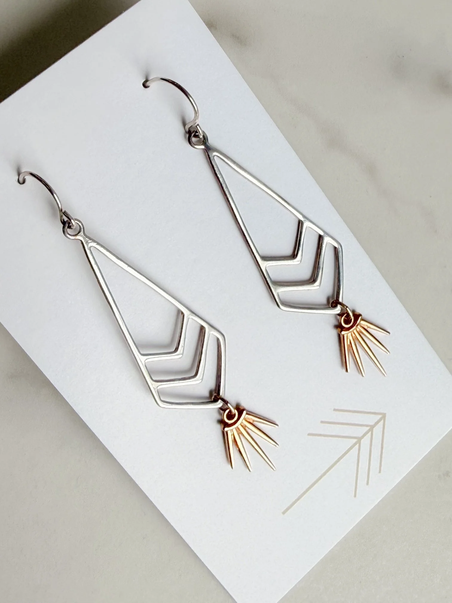 Geometric Kite Sunburst Earrings