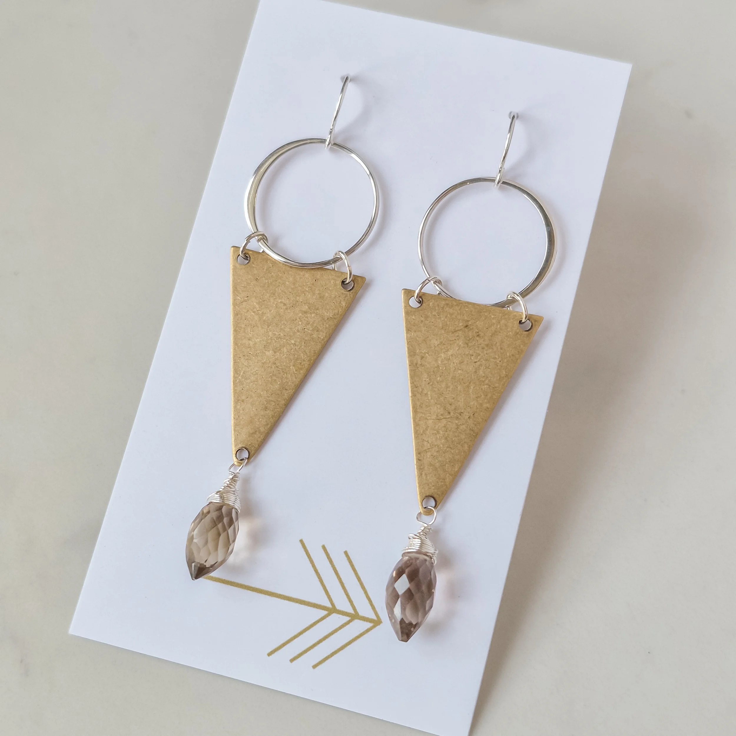 Hoop and Triangle Earrings