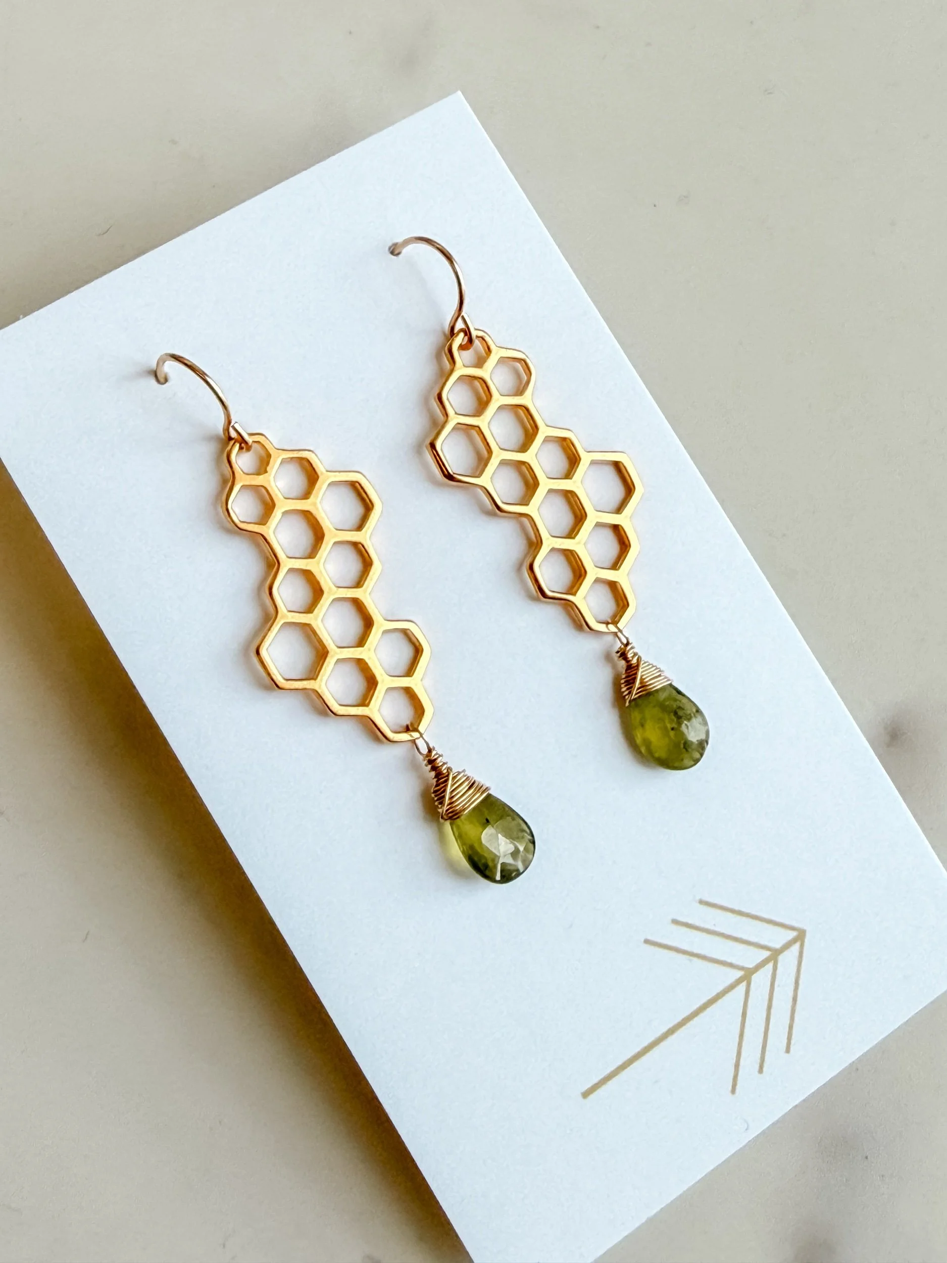 Gold Honeycomb Earrings