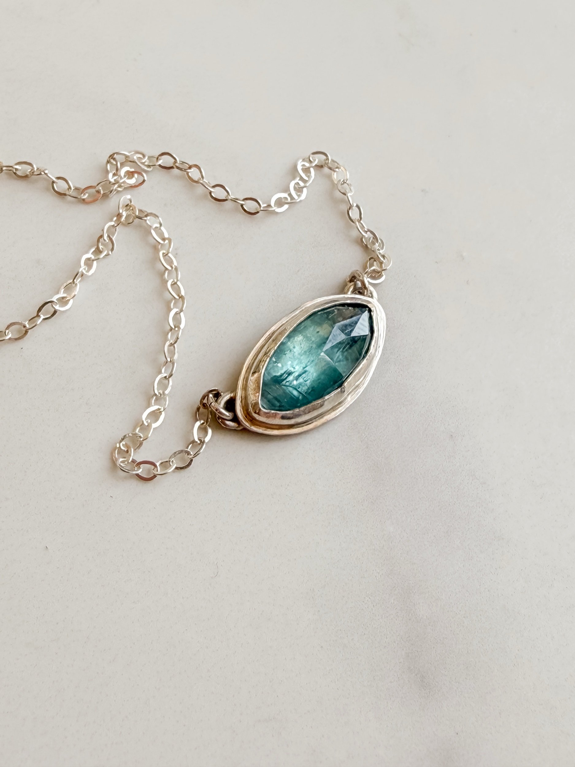 Kyanite Marquis Silver Necklace