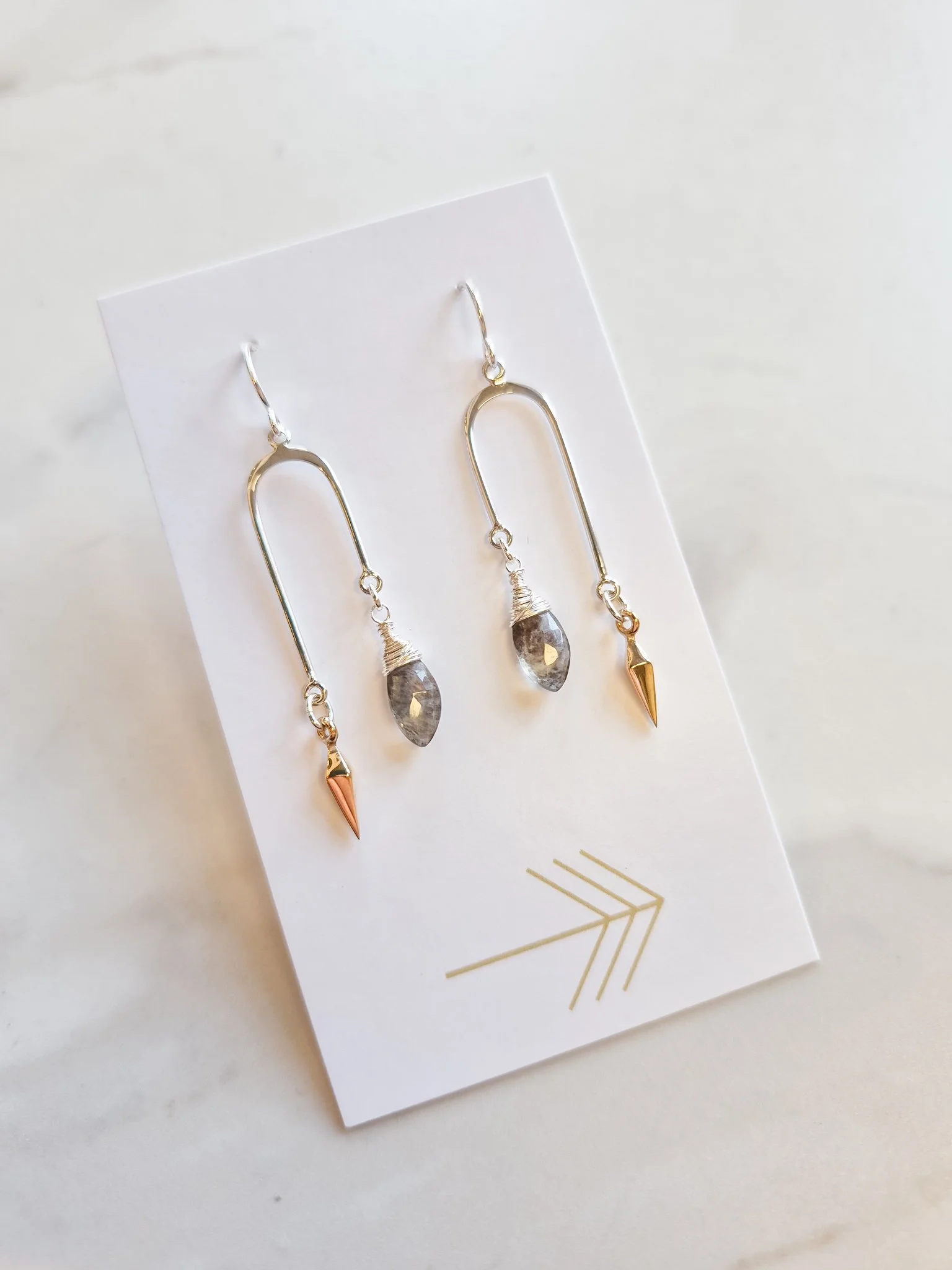 Gemstone Asymmetrical Arch with Bronze Dagger