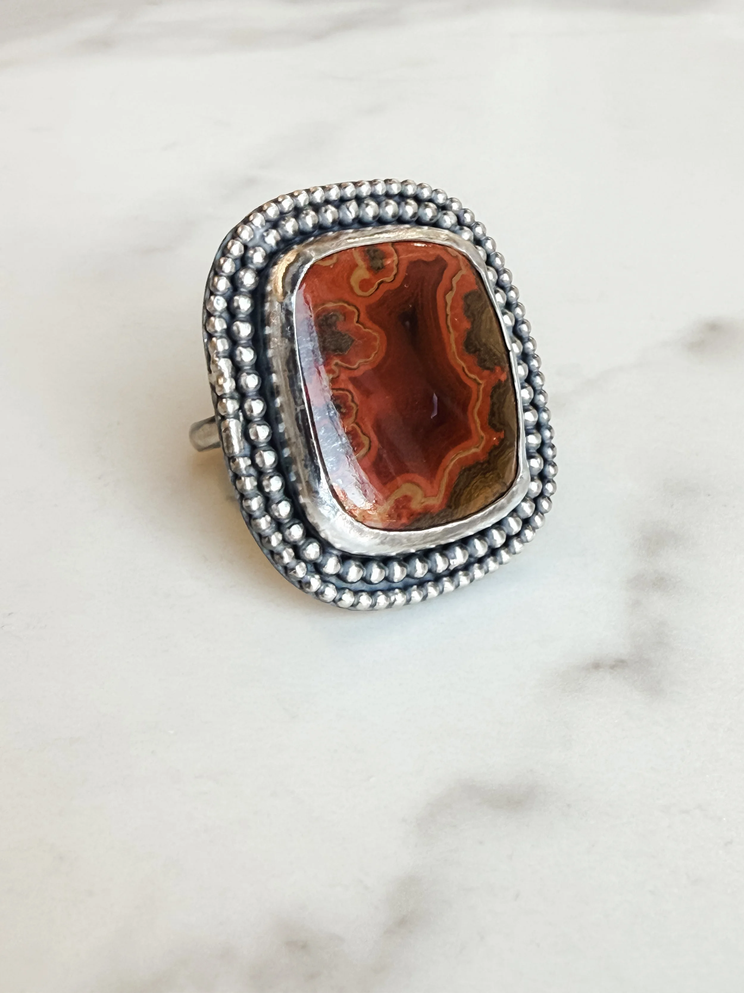 Moroccan Seam Agate Ring