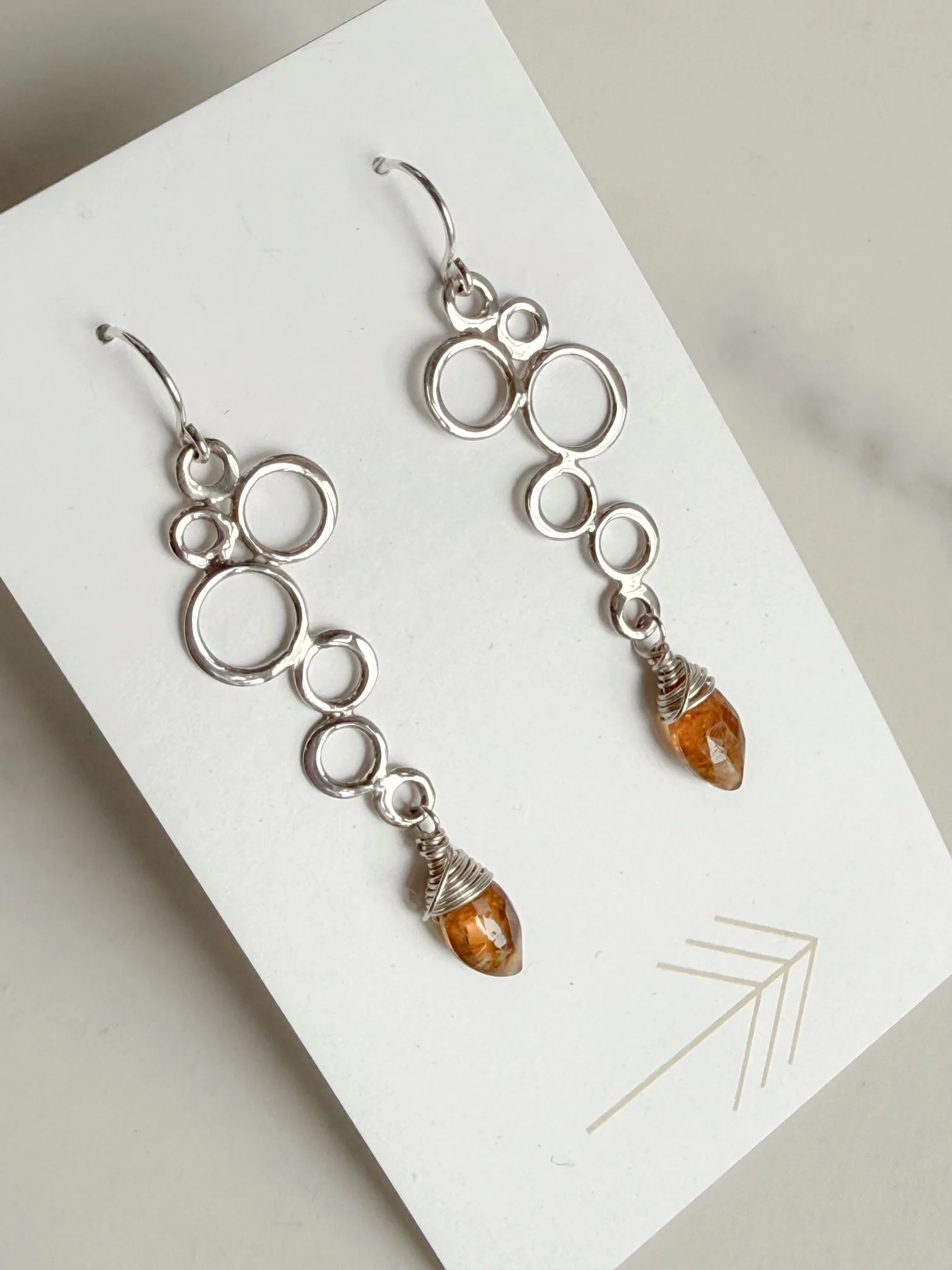 Grossular Garnet Bubble Earrings