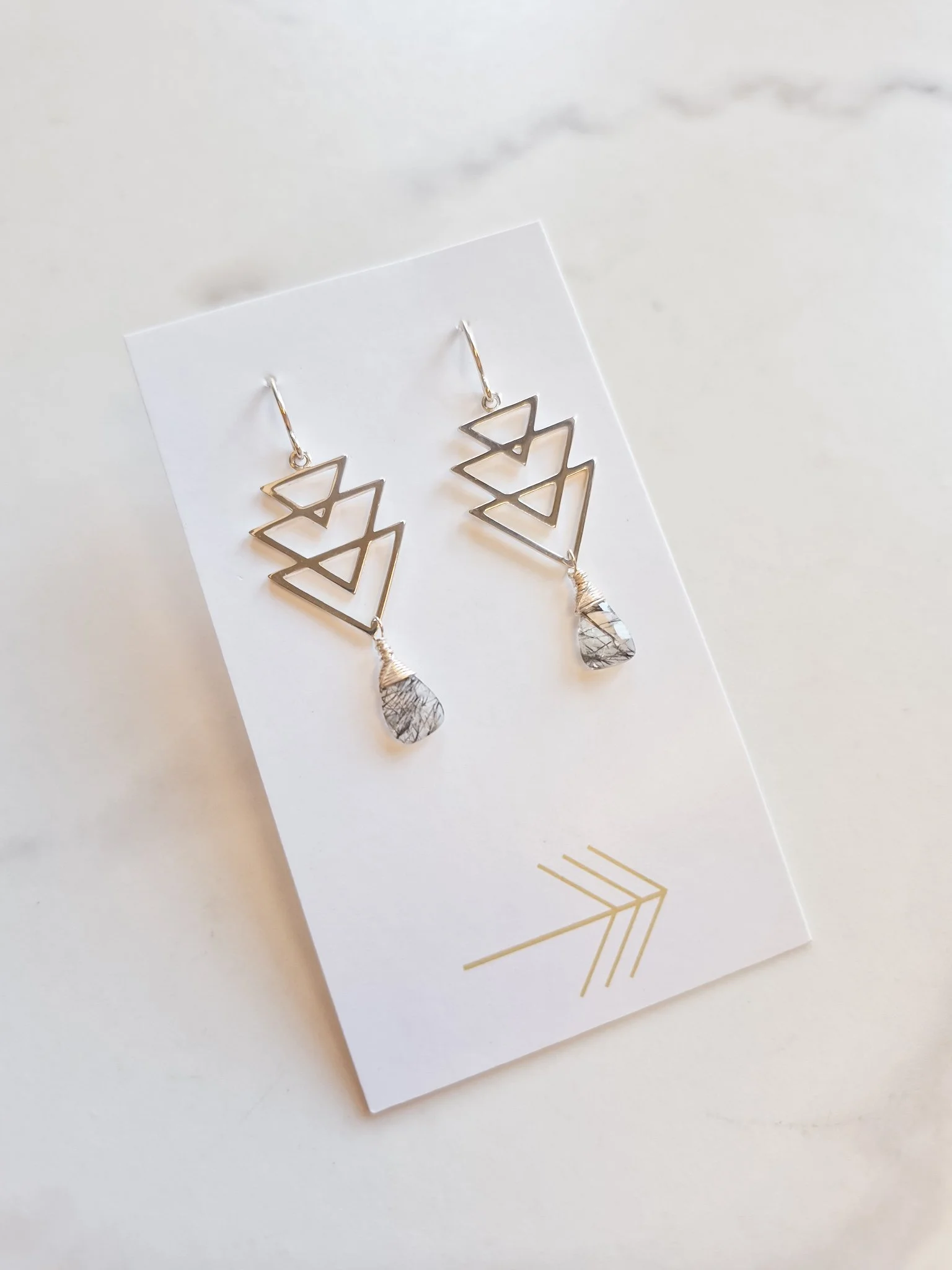 Triple Triangle Earrings (Silver)