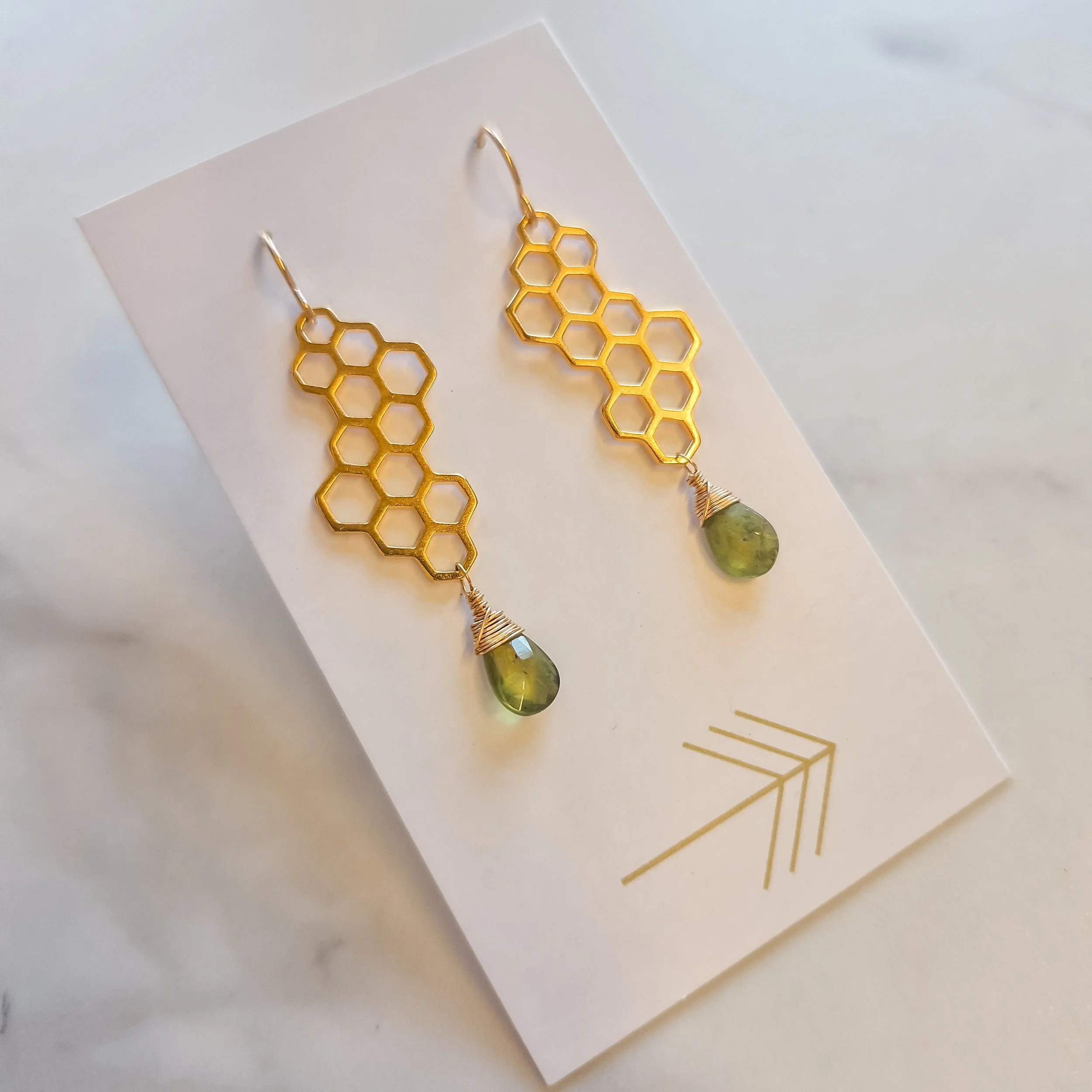 Gold Honeycomb Earrings
